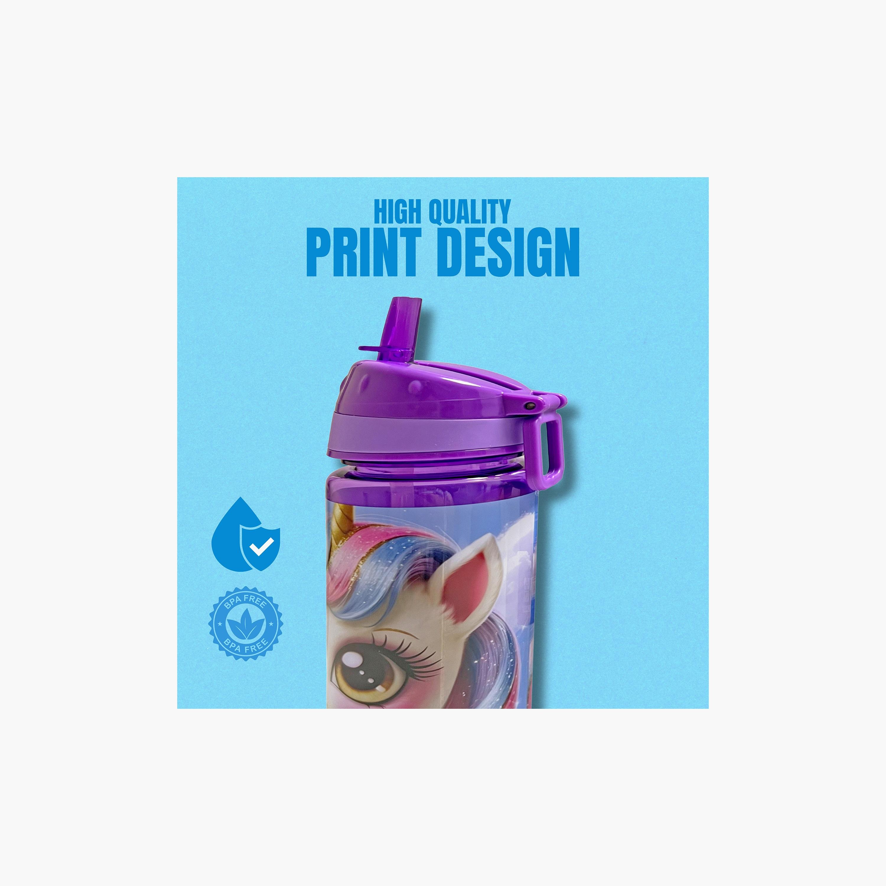 Trucare Unicorn Plastic Water Bottle with Flip-Top Spout & Handle - 750 ml-school-waterbottles-image-6