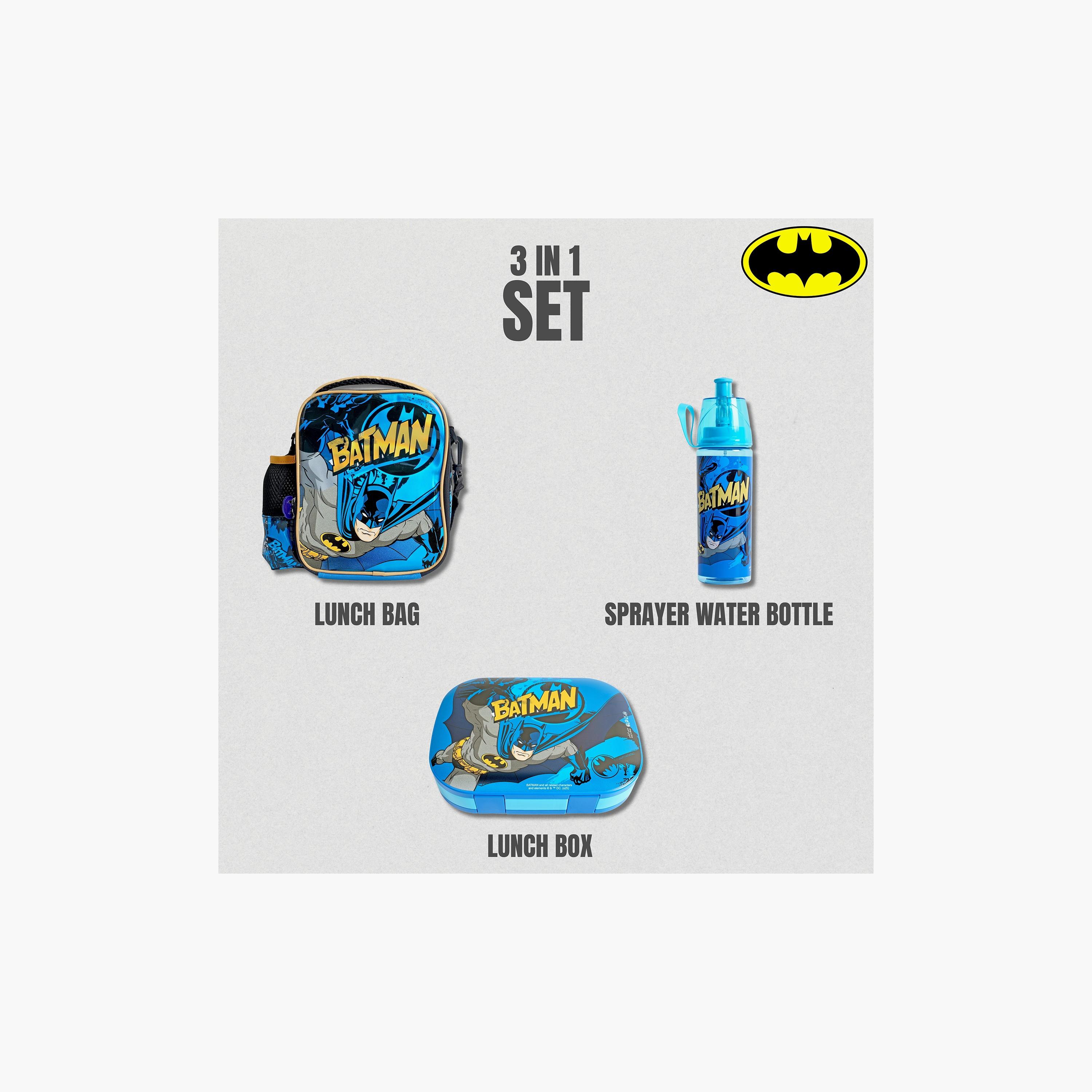 Warner Bros Batman 3-Piece Lunch Bag Set for Boys 8-13 Yrs with Bottle & Lunch Box-school-lunchessentials-sets-image-7