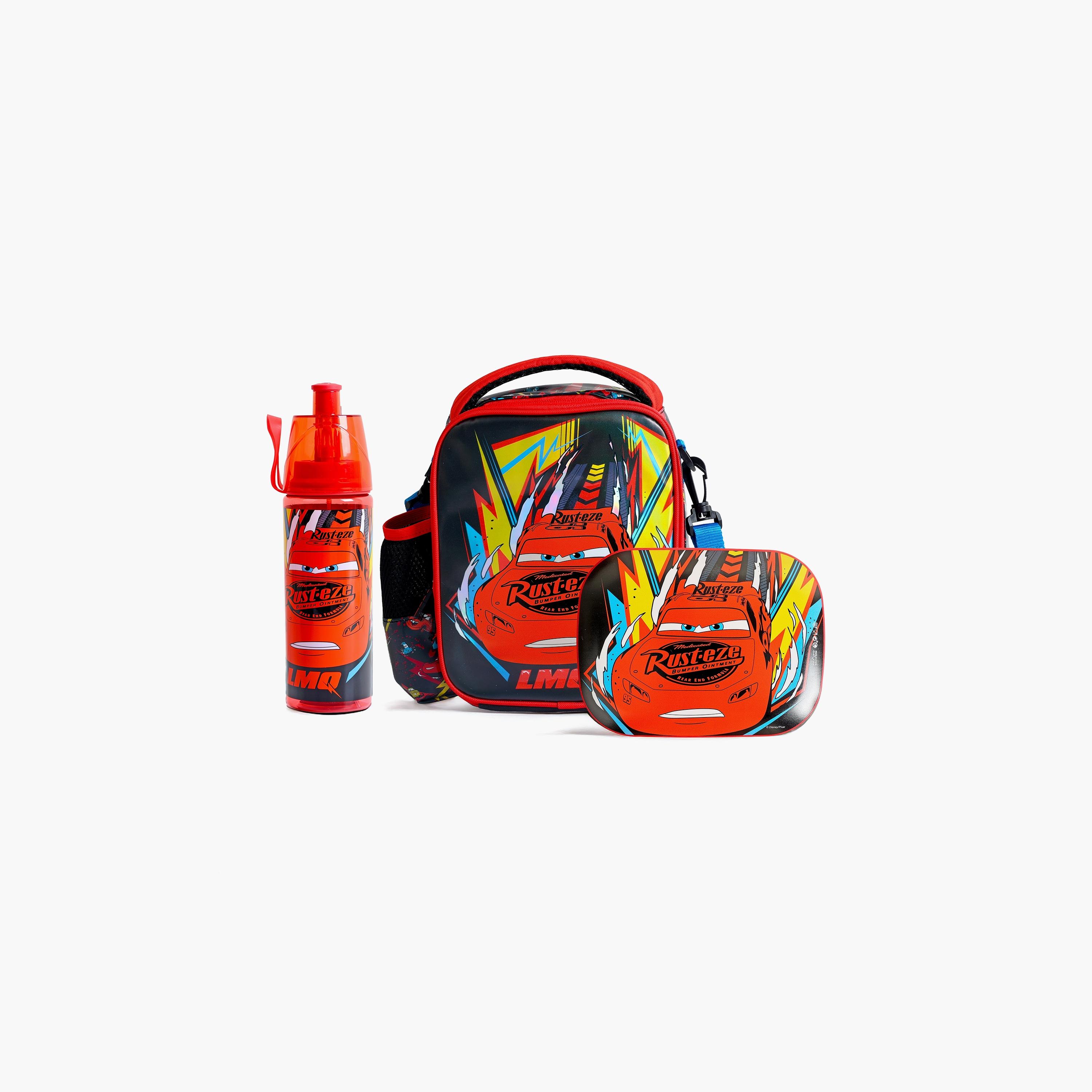 طقم حقيبة غداء 3 قطع ديزني كارز للأولاد من 8 إلى 13 سنة مع زجاجة وصندوق غداء-school-lunchessentials-sets-image-6