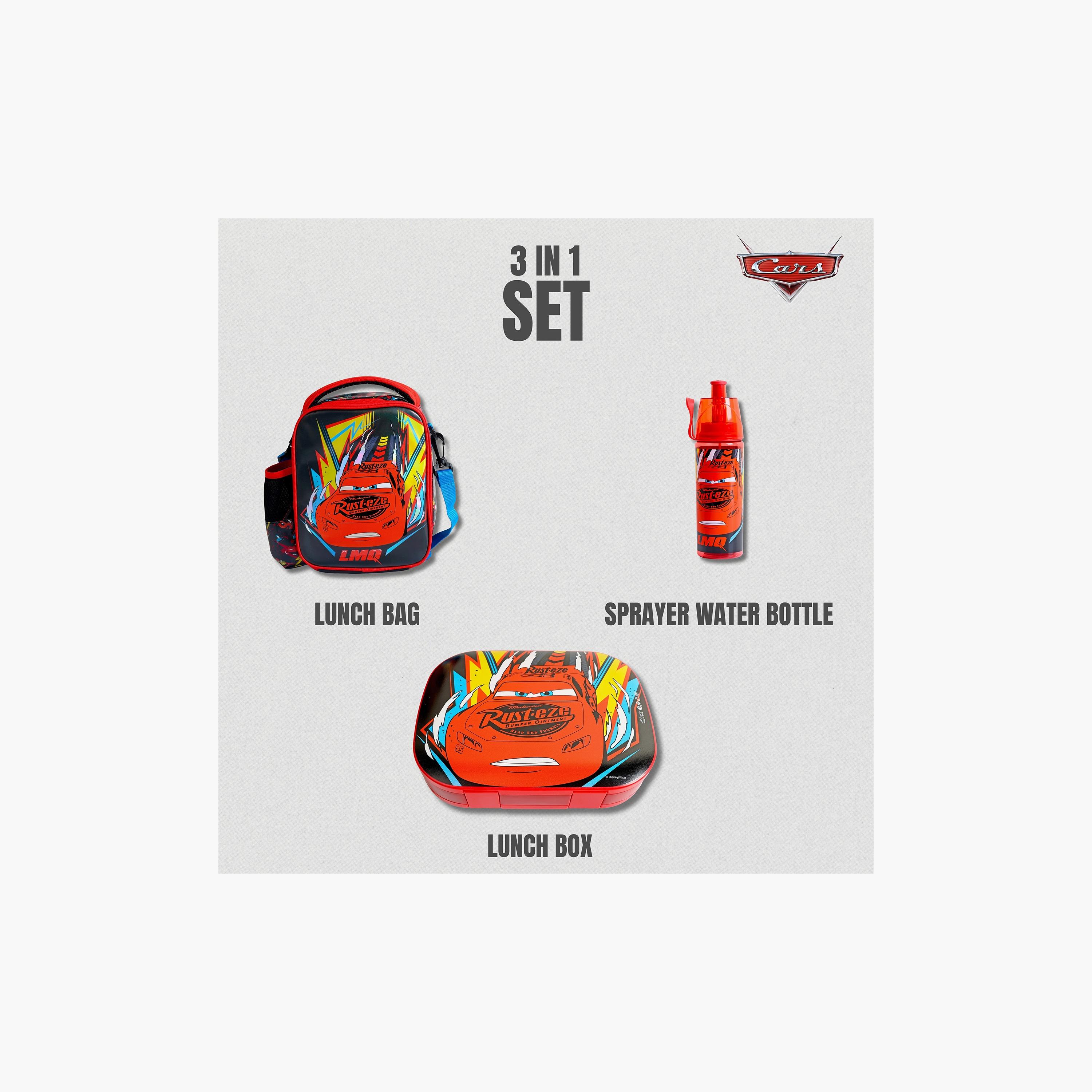 طقم حقيبة غداء 3 قطع ديزني كارز للأولاد من 8 إلى 13 سنة مع زجاجة وصندوق غداء-school-lunchessentials-sets-image-7