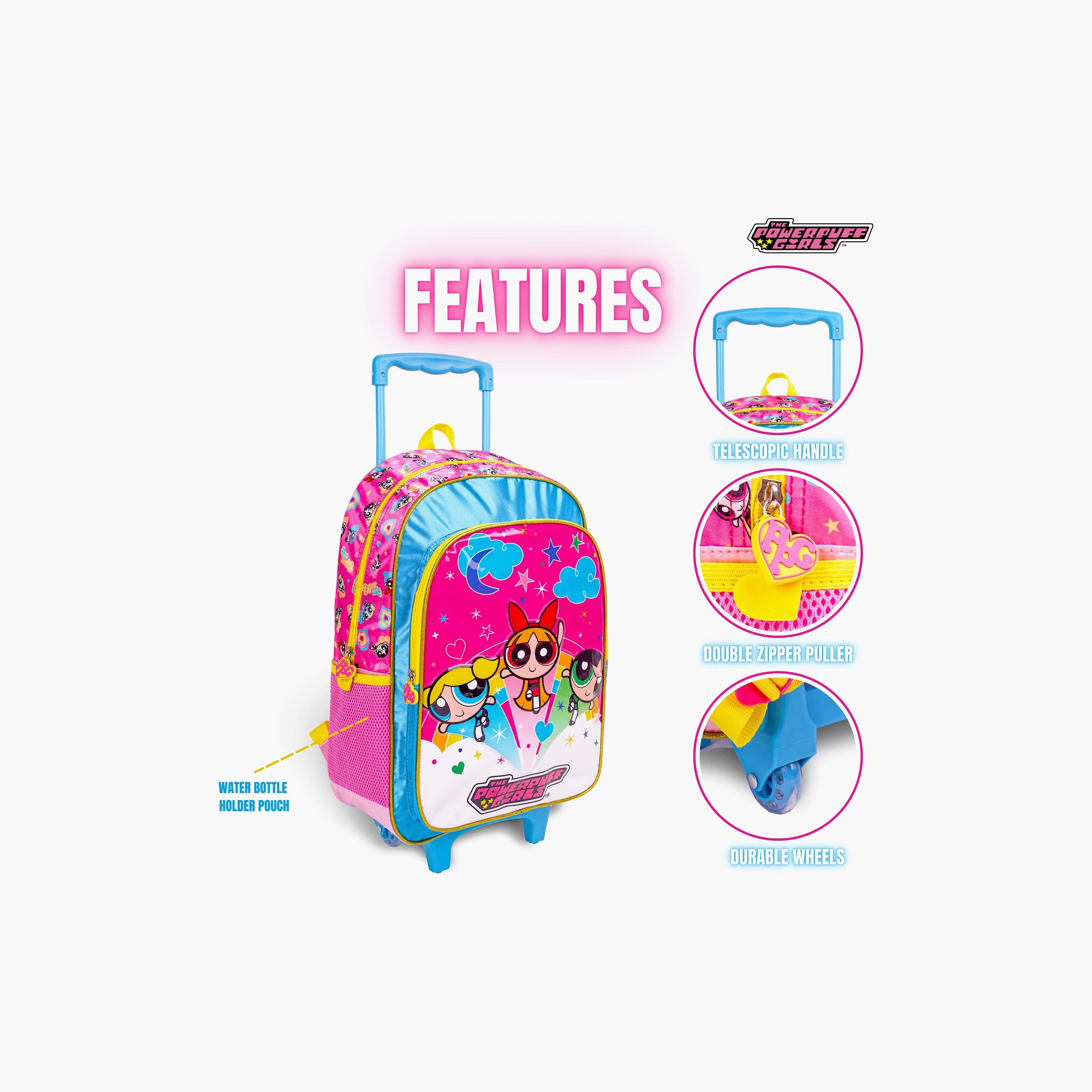 Warner Bros The Powerpuff Girls 3-Piece School Trolley Backpack Set for Girls 8-12 Yrs - 18 Inch-school-bagsandbackpacks-trolleybags-image-5