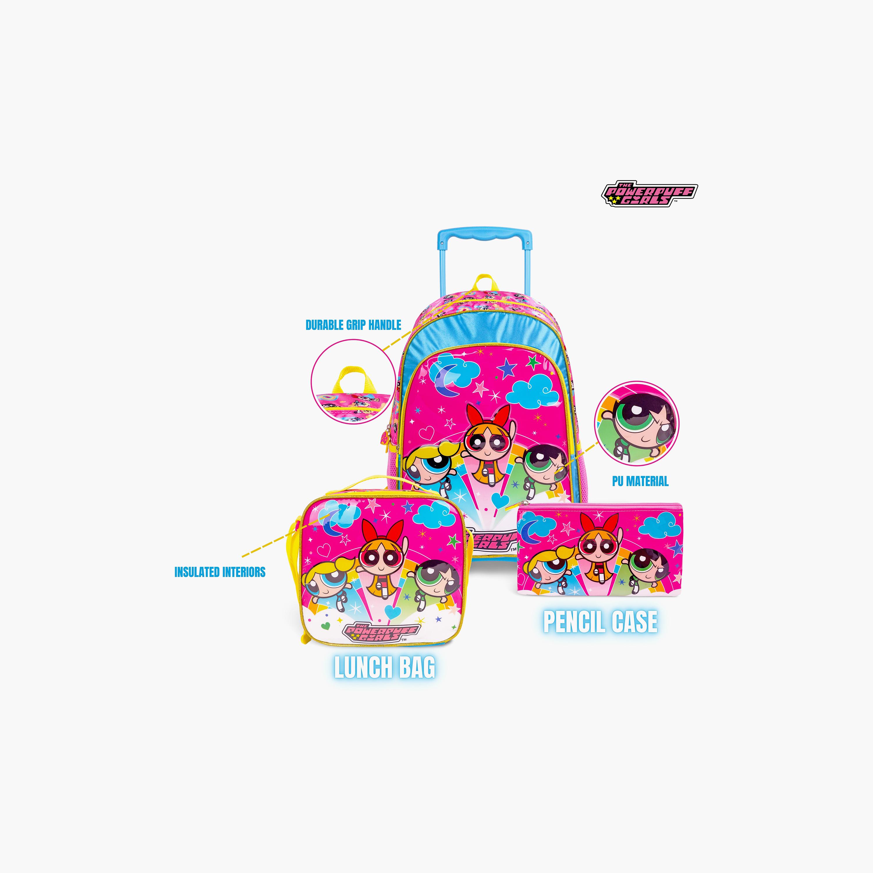 Warner Bros The Powerpuff Girls 3-Piece School Trolley Backpack Set for Girls 8-12 Yrs - 18 Inch-school-bagsandbackpacks-trolleybags-image-6