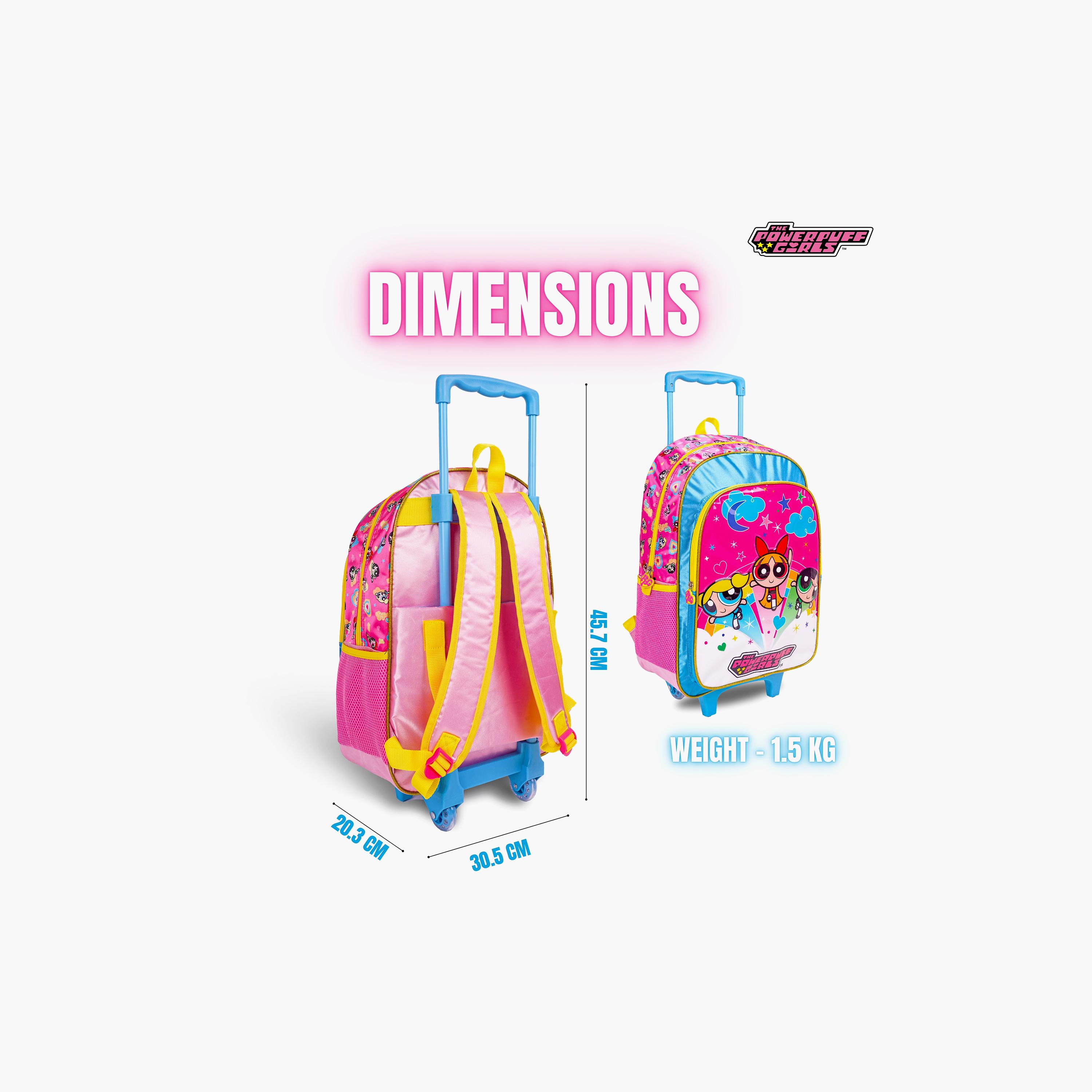 Warner Bros The Powerpuff Girls 3-Piece School Trolley Backpack Set for Girls 8-12 Yrs - 18 Inch-school-bagsandbackpacks-trolleybags-image-7