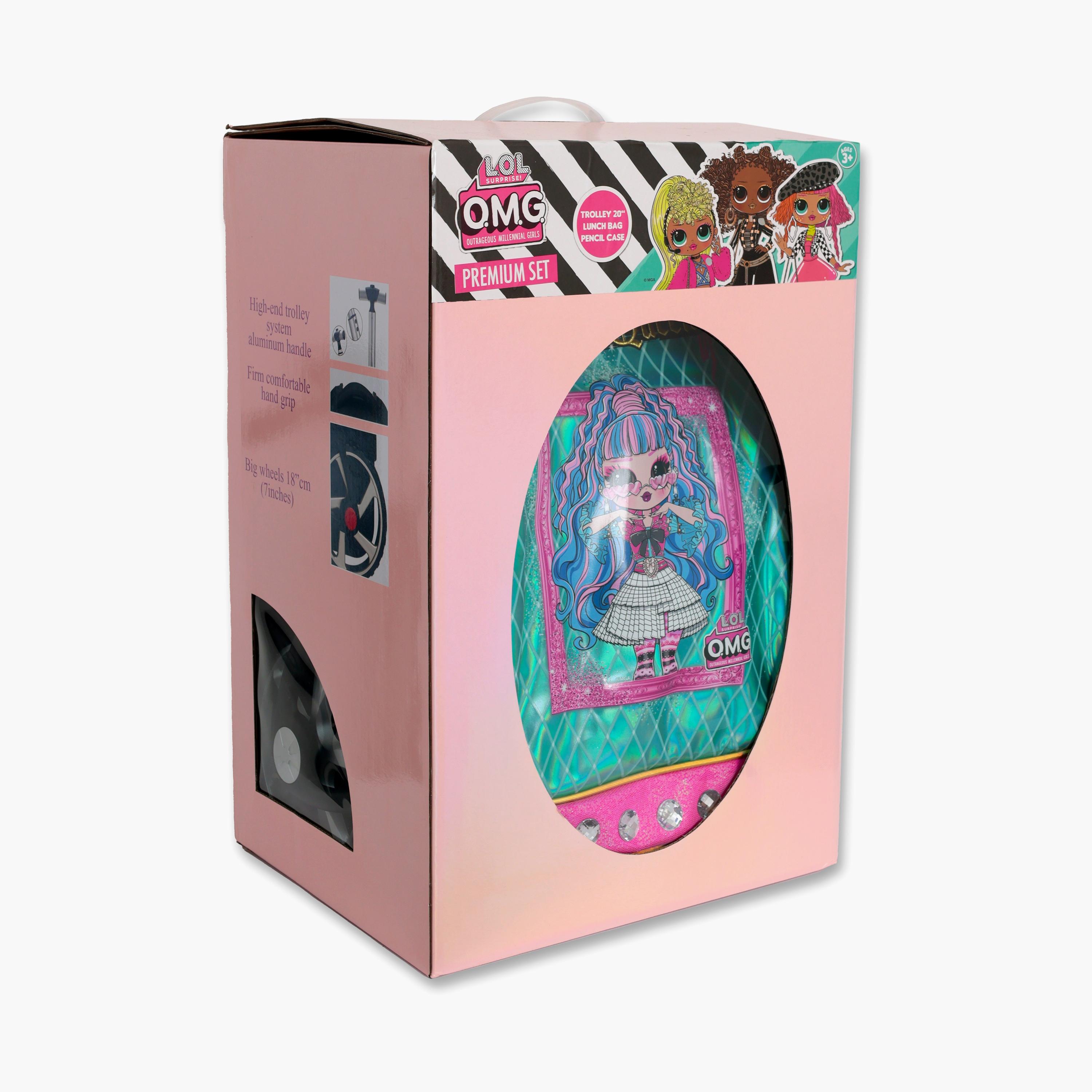 MGA Entertainment Printed 3-Piece School Trolley Backpack Set for Girls 8-12 Yrs - 20 Inch-school-bagsandbackpacks-trolleybags-image-5