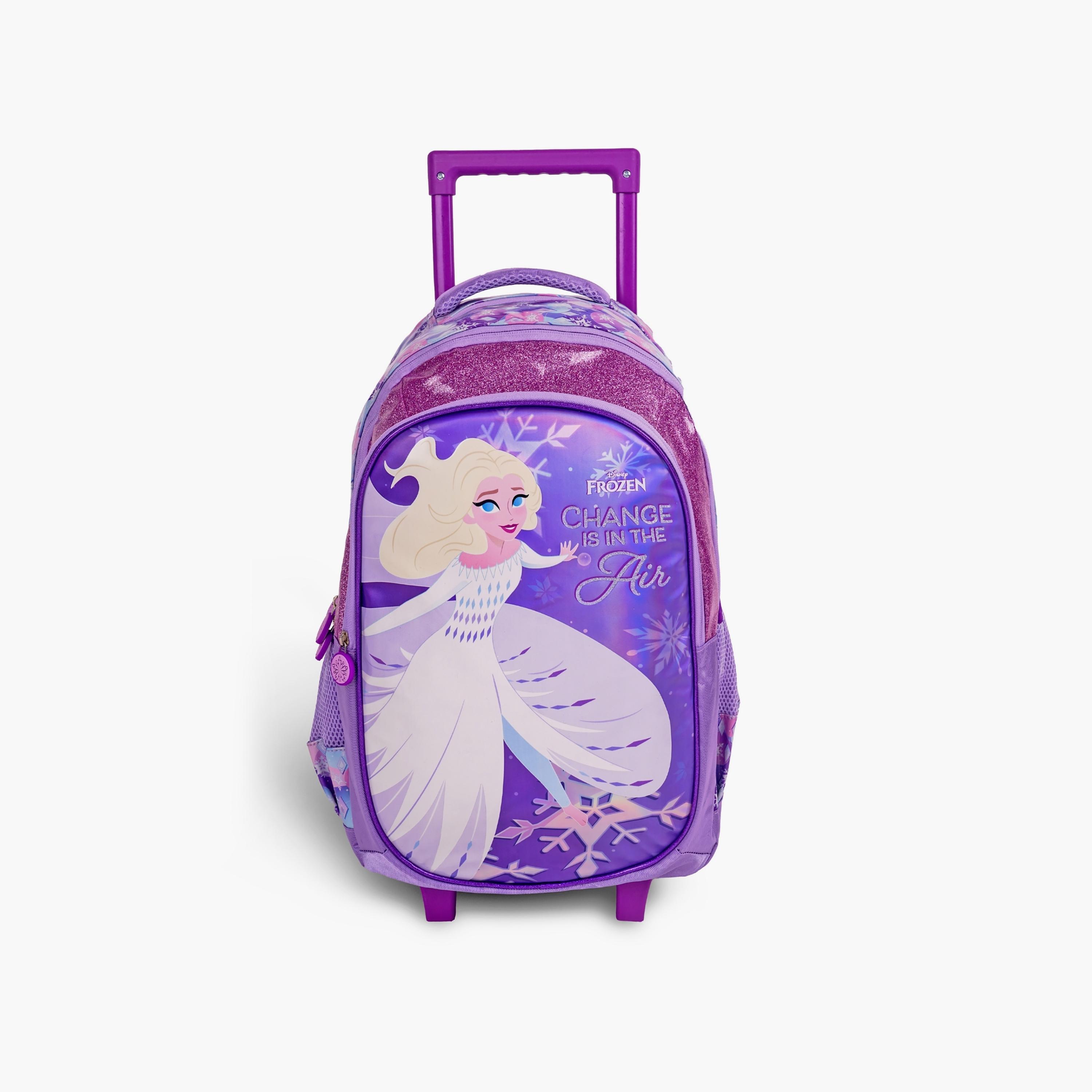 Disney Frozen Trolley Backpack for Girls 8-12 Yrs with Telescopic Handle - 18 Inch-school-bagsandbackpacks-trolleybags-image-1