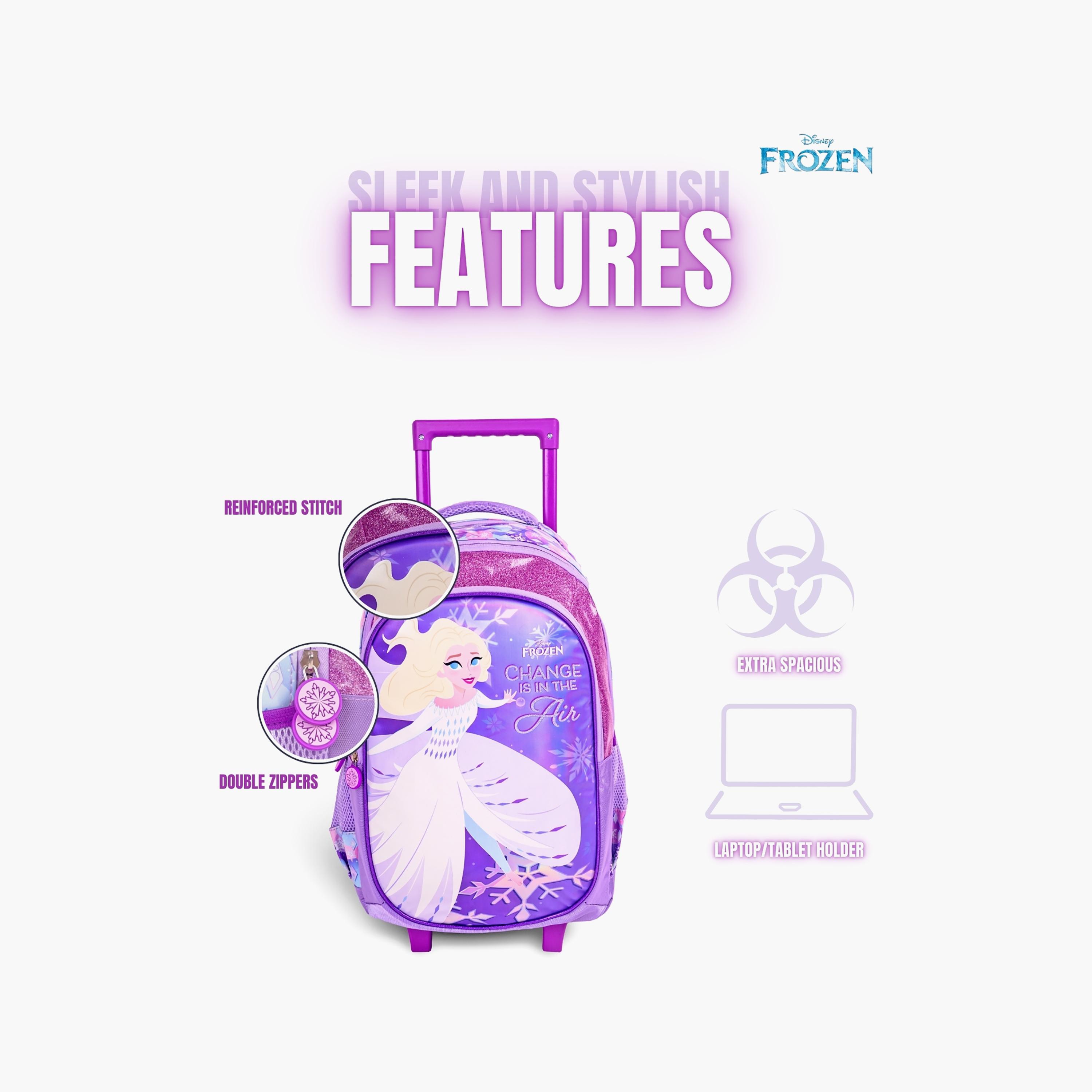 Disney Frozen Trolley Backpack for Girls 8-12 Yrs with Telescopic Handle - 18 Inch-school-bagsandbackpacks-trolleybags-image-4