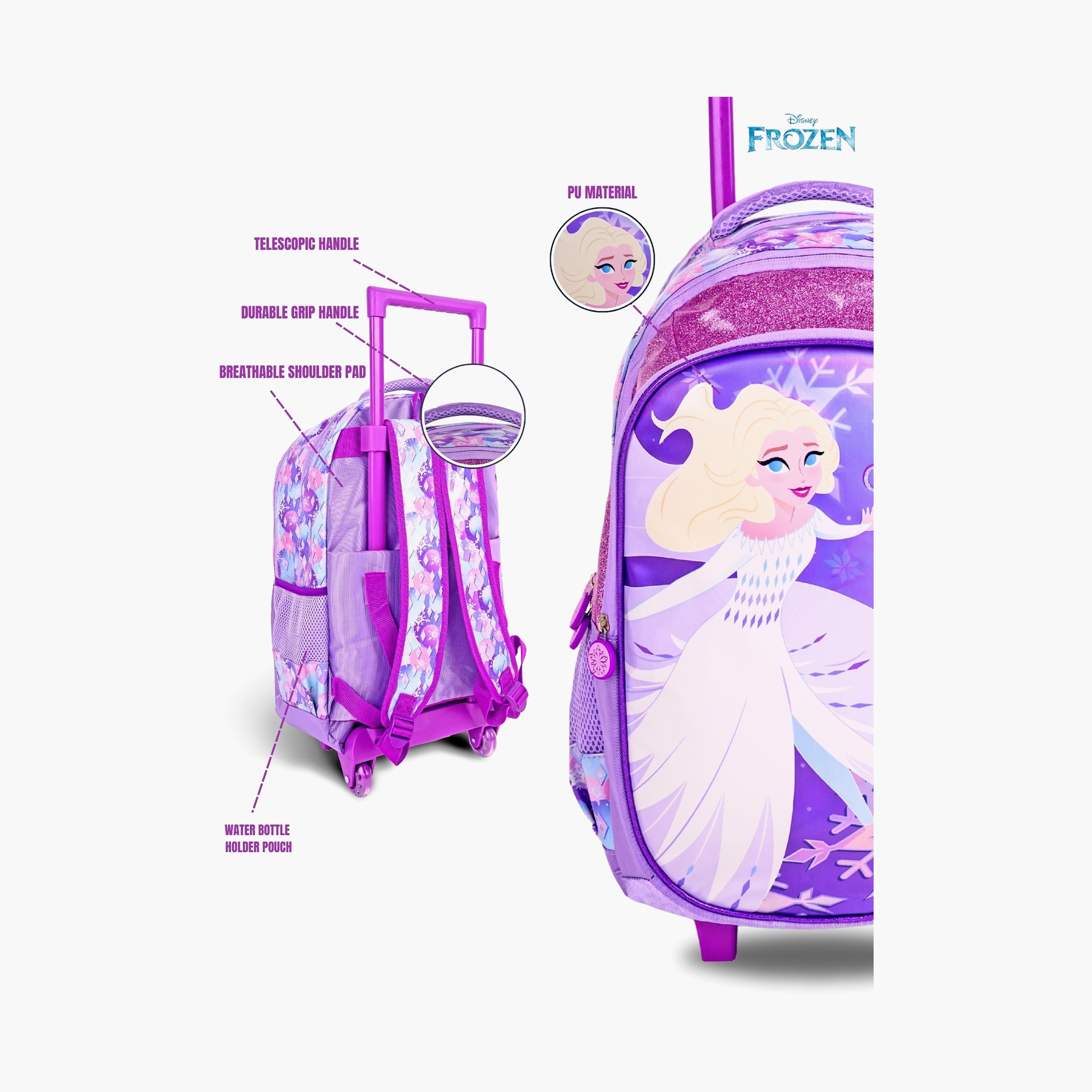 Disney Frozen Trolley Backpack for Girls 8-12 Yrs with Telescopic Handle - 18 Inch-school-bagsandbackpacks-trolleybags-image-5