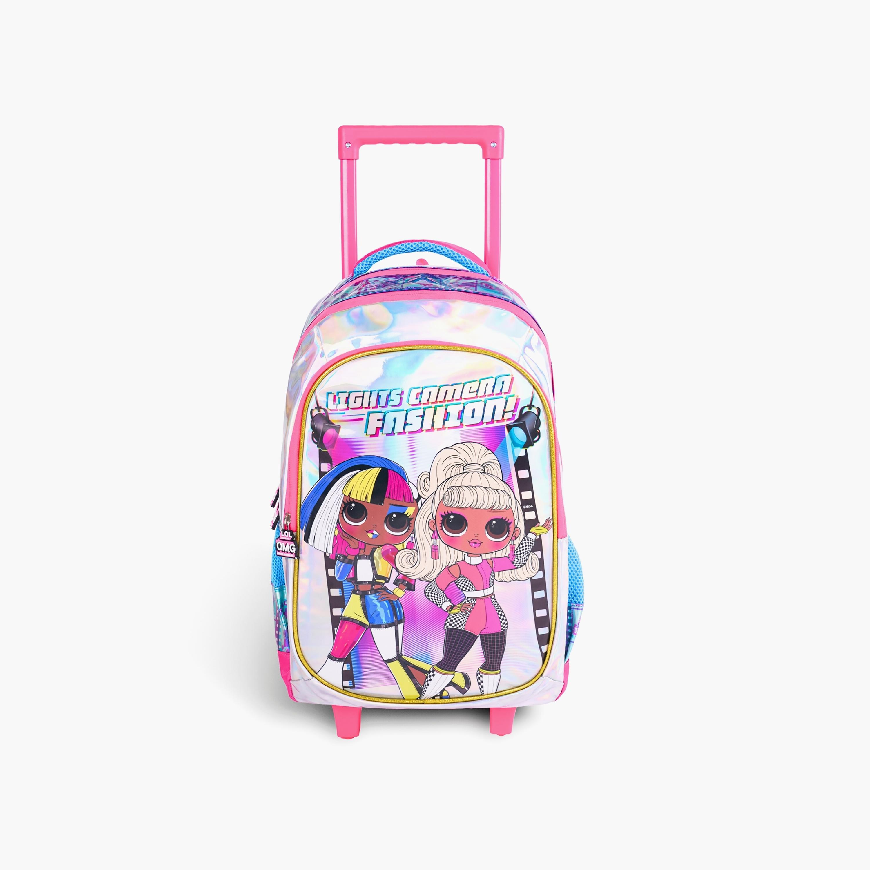 MGA Entertainment Lights Camera Fashion Trolley Backpack for Girls 3-5 Yrs with Telescopic Handle - 14 Inch-school-bagsandbackpacks-trolleybags-image-1