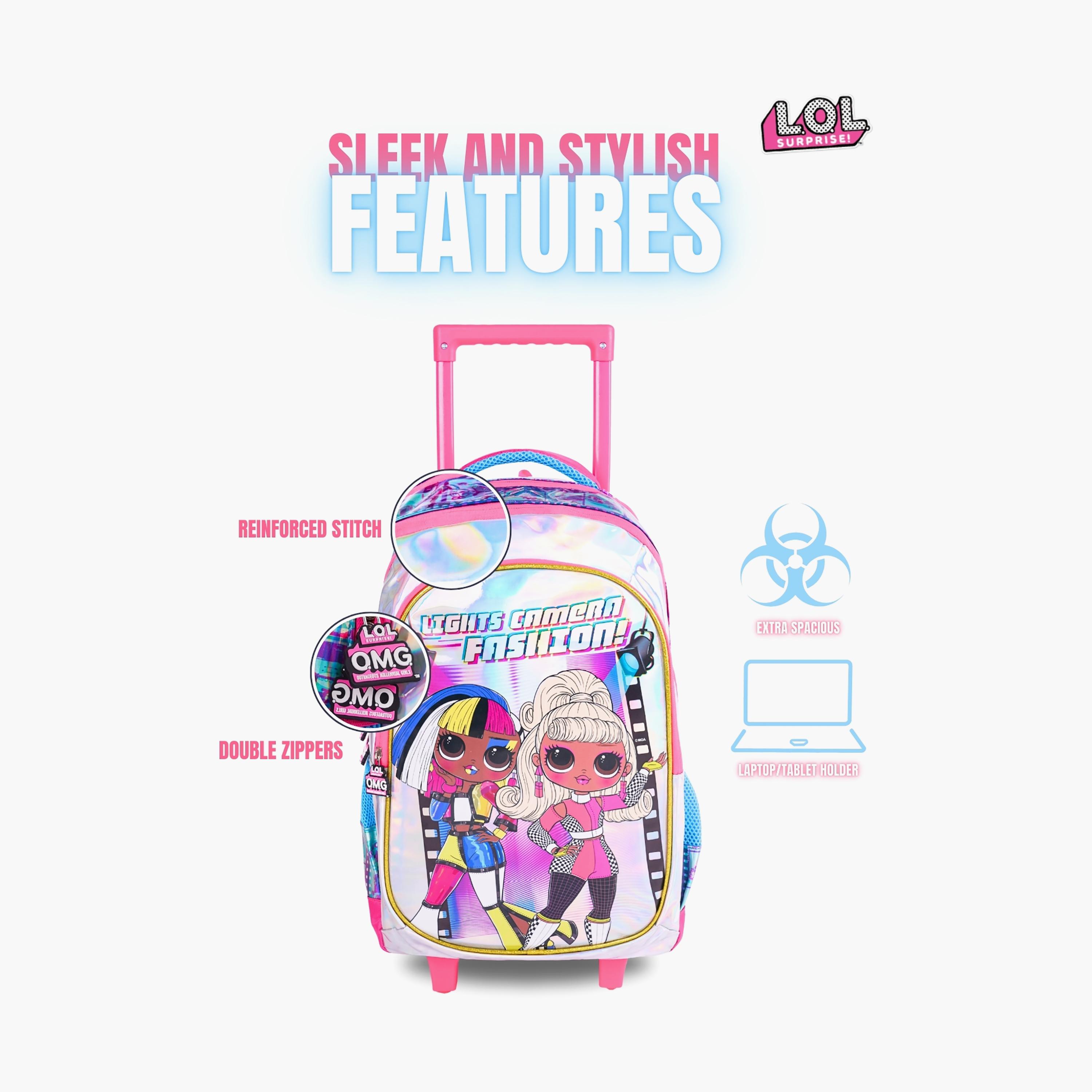 MGA Entertainment Lights Camera Fashion Trolley Backpack for Girls 3-5 Yrs with Telescopic Handle - 14 Inch-school-bagsandbackpacks-trolleybags-image-4