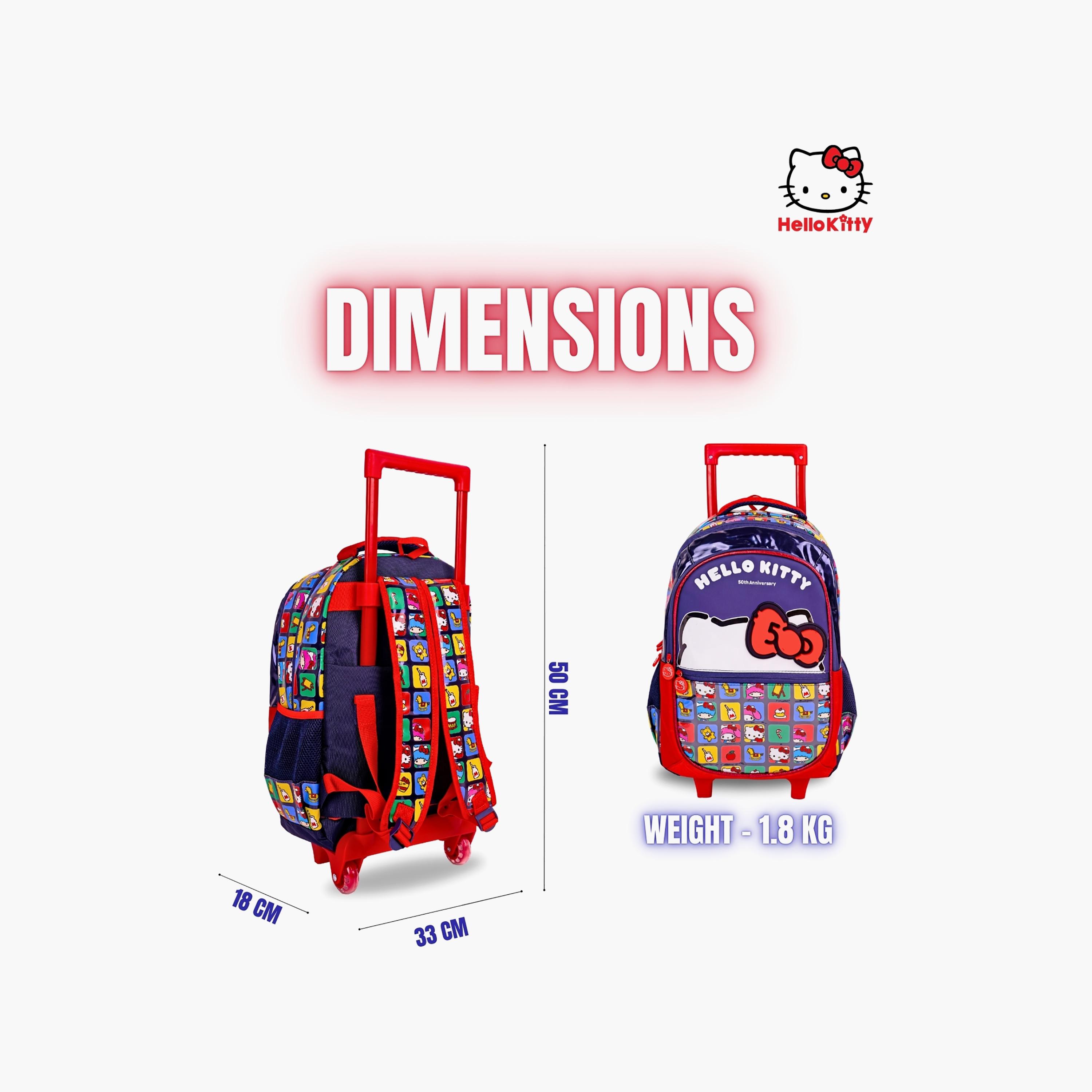 حقيبة ظهر بترولي سانريو هيلو كيتي للبنات من 8 إلى 12 سنة مع مقبض تلسكوبي - 18 بوصة-school-bagsandbackpacks-trolleybags-image-7