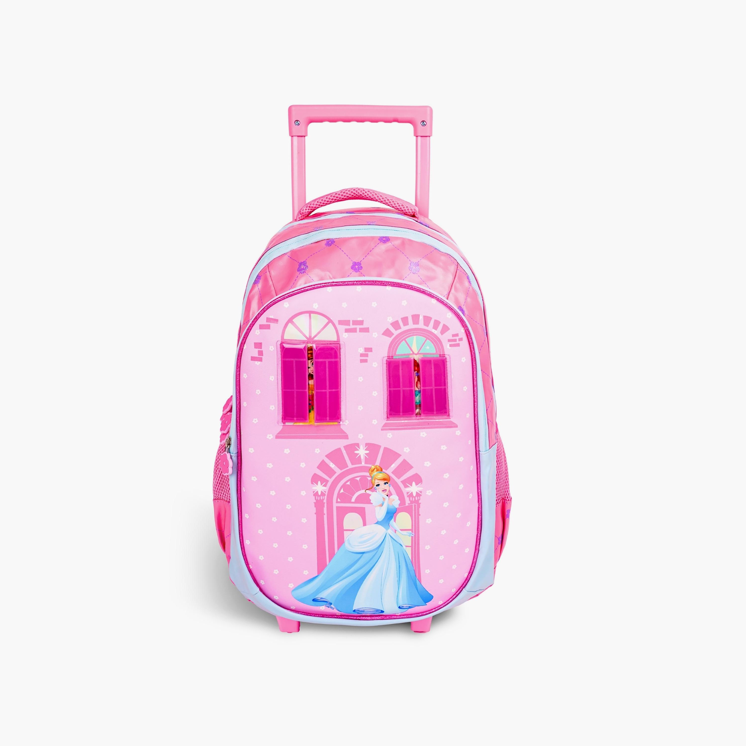 Disney Princess Trolley Backpack for Girls 8-12 Yrs with Telescopic Handle - 18 Inch-school-bagsandbackpacks-trolleybags-image-1
