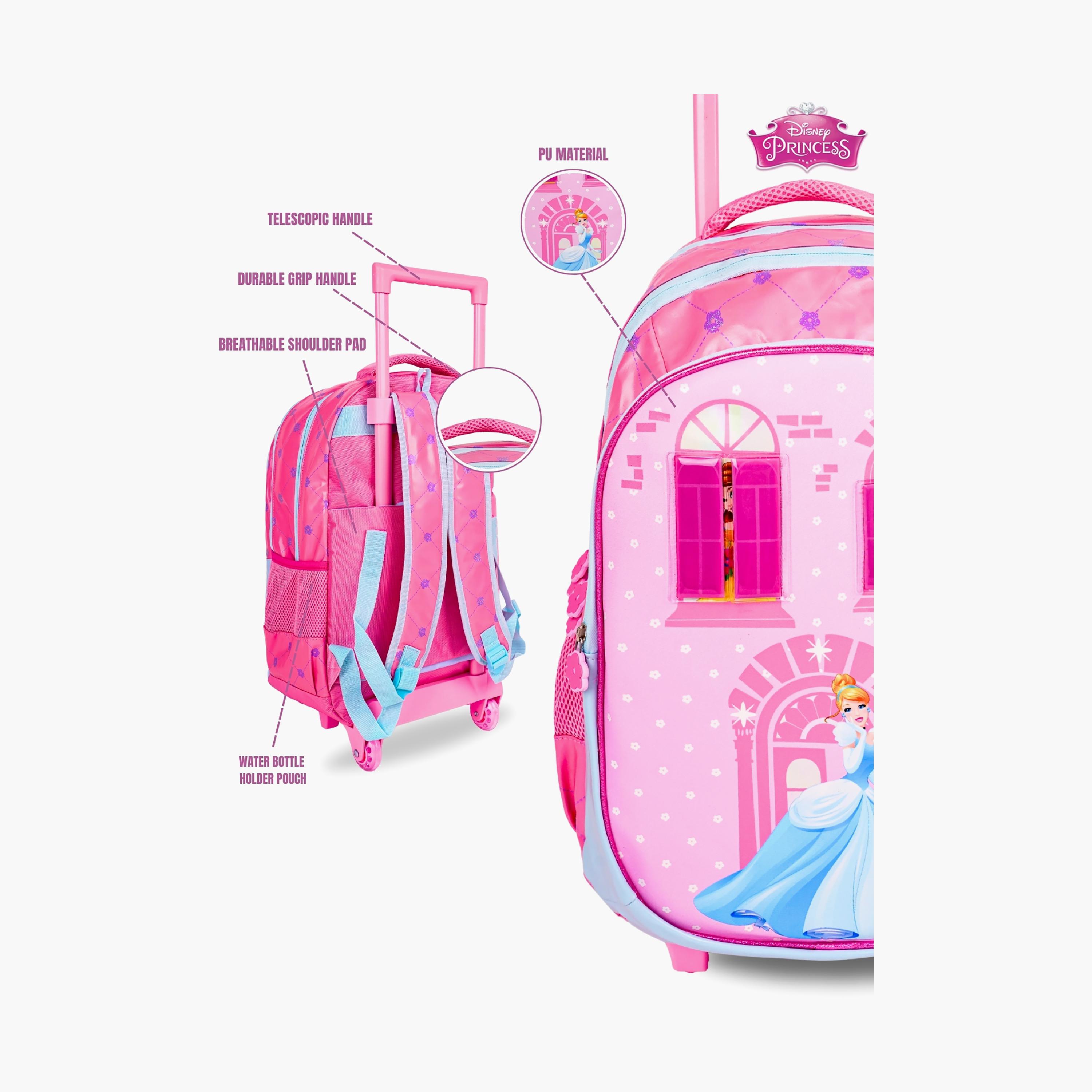 Disney Princess Trolley Backpack for Girls 8-12 Yrs with Telescopic Handle - 18 Inch-school-bagsandbackpacks-trolleybags-image-5