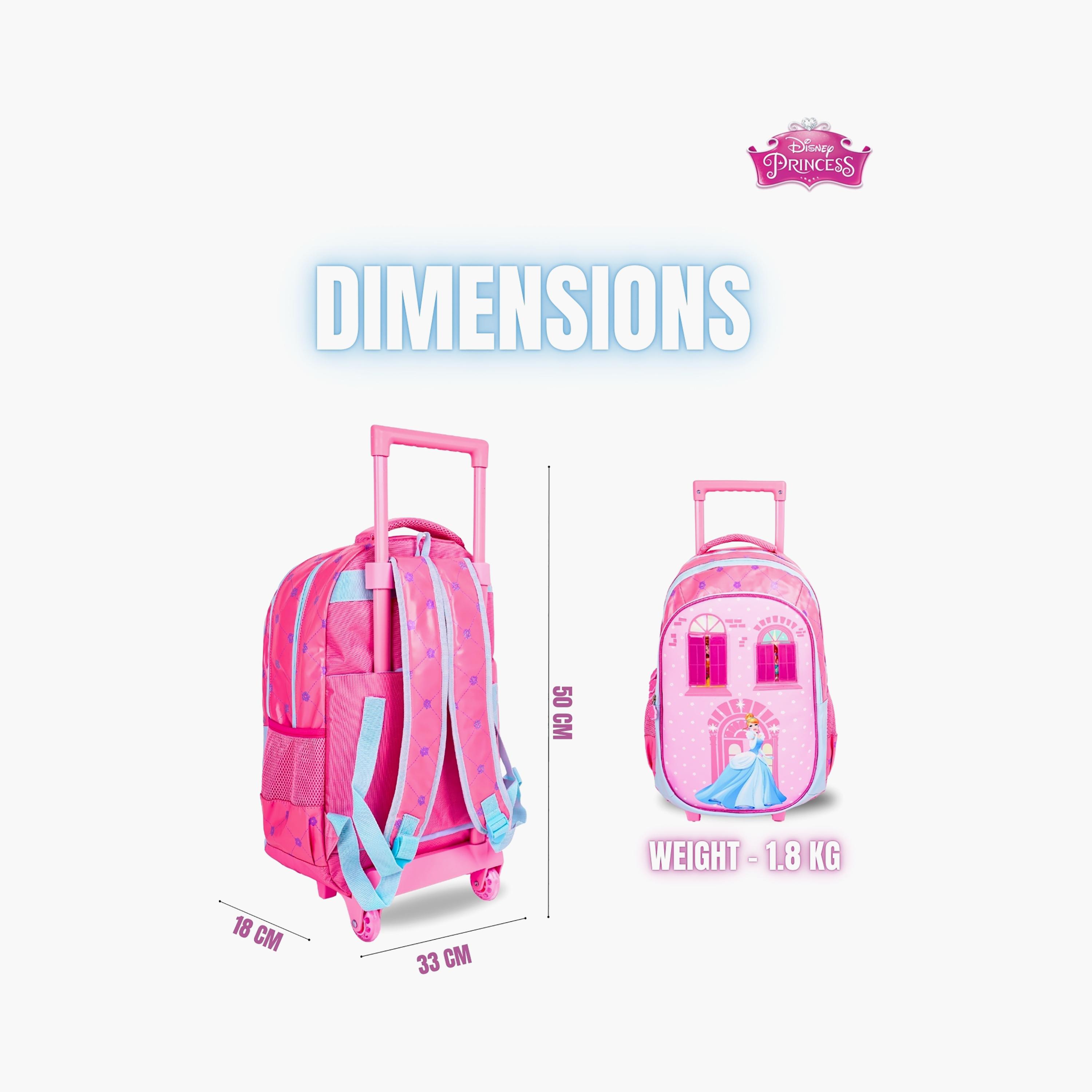 Disney Princess Trolley Backpack for Girls 8-12 Yrs with Telescopic Handle - 18 Inch-school-bagsandbackpacks-trolleybags-image-7