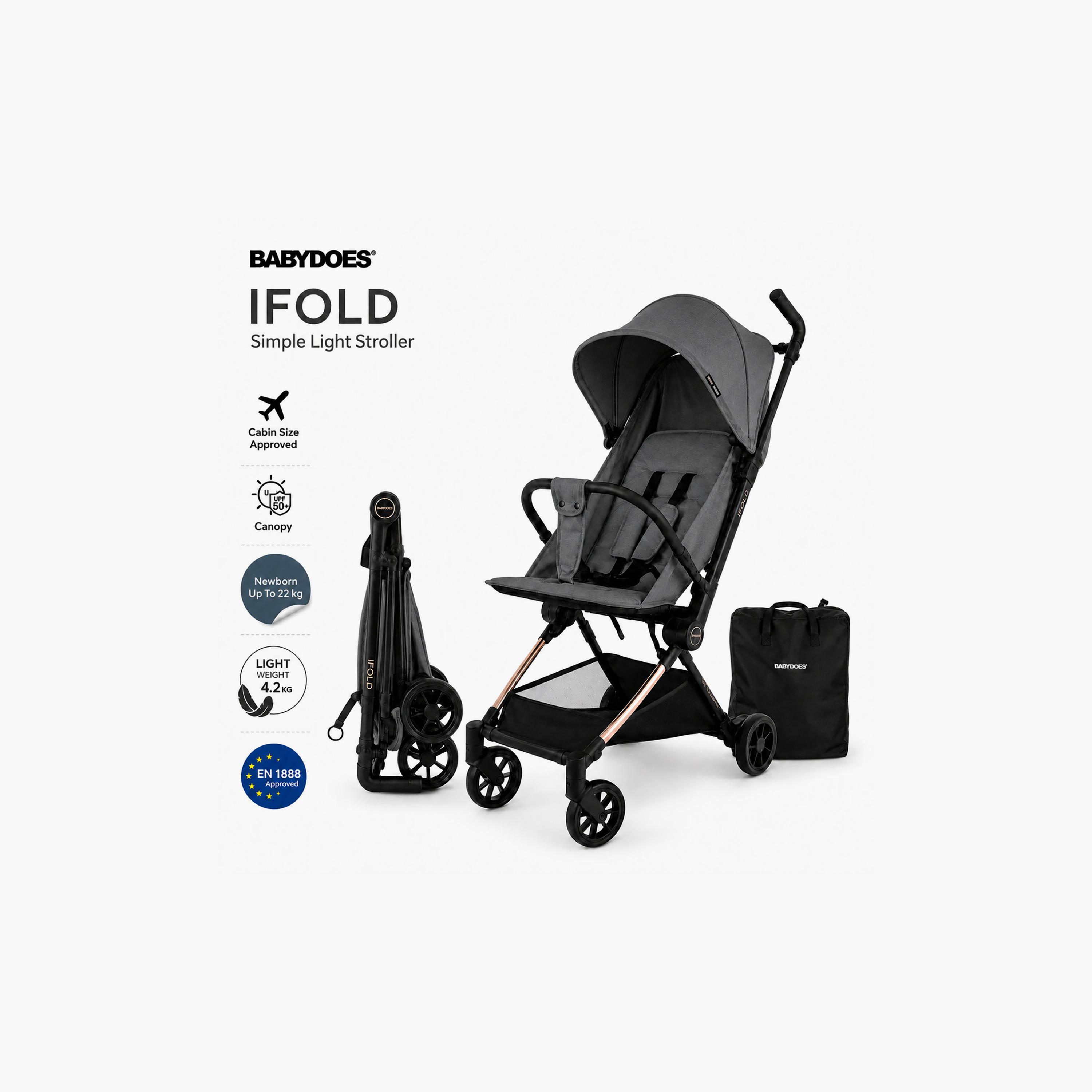Babydoes I-Fold Ultra-Lightweight Cabin Size Foldable Stroller with Canopy & Adjustable Backrest-baby-gear-strollersandprams-strollers-image-3