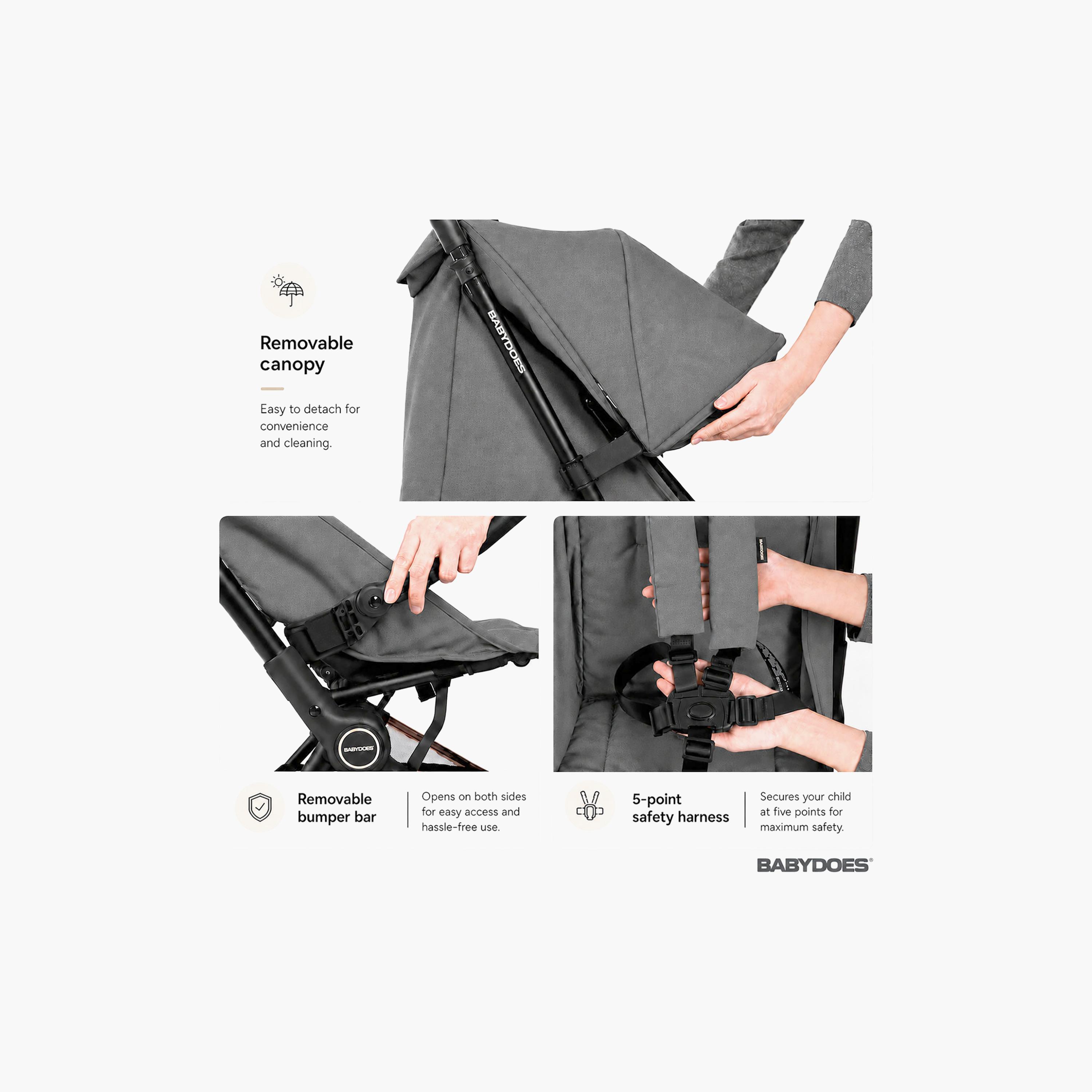 Babydoes I-Fold Ultra-Lightweight Cabin Size Foldable Stroller with Canopy & Adjustable Backrest-baby-gear-strollersandprams-strollers-image-7
