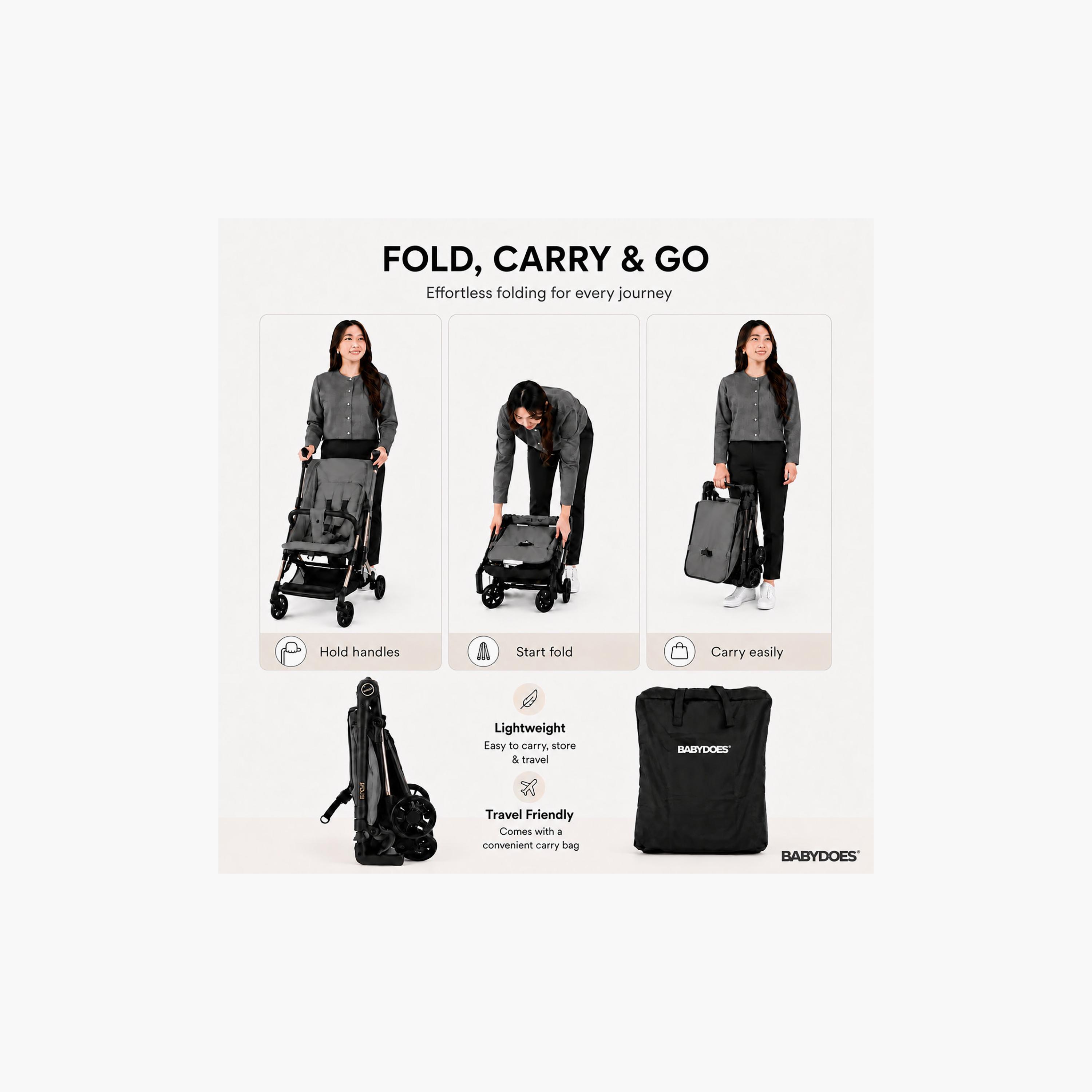 Babydoes I-Fold Ultra-Lightweight Cabin Size Foldable Stroller with Canopy & Adjustable Backrest-baby-gear-strollersandprams-strollers-image-9