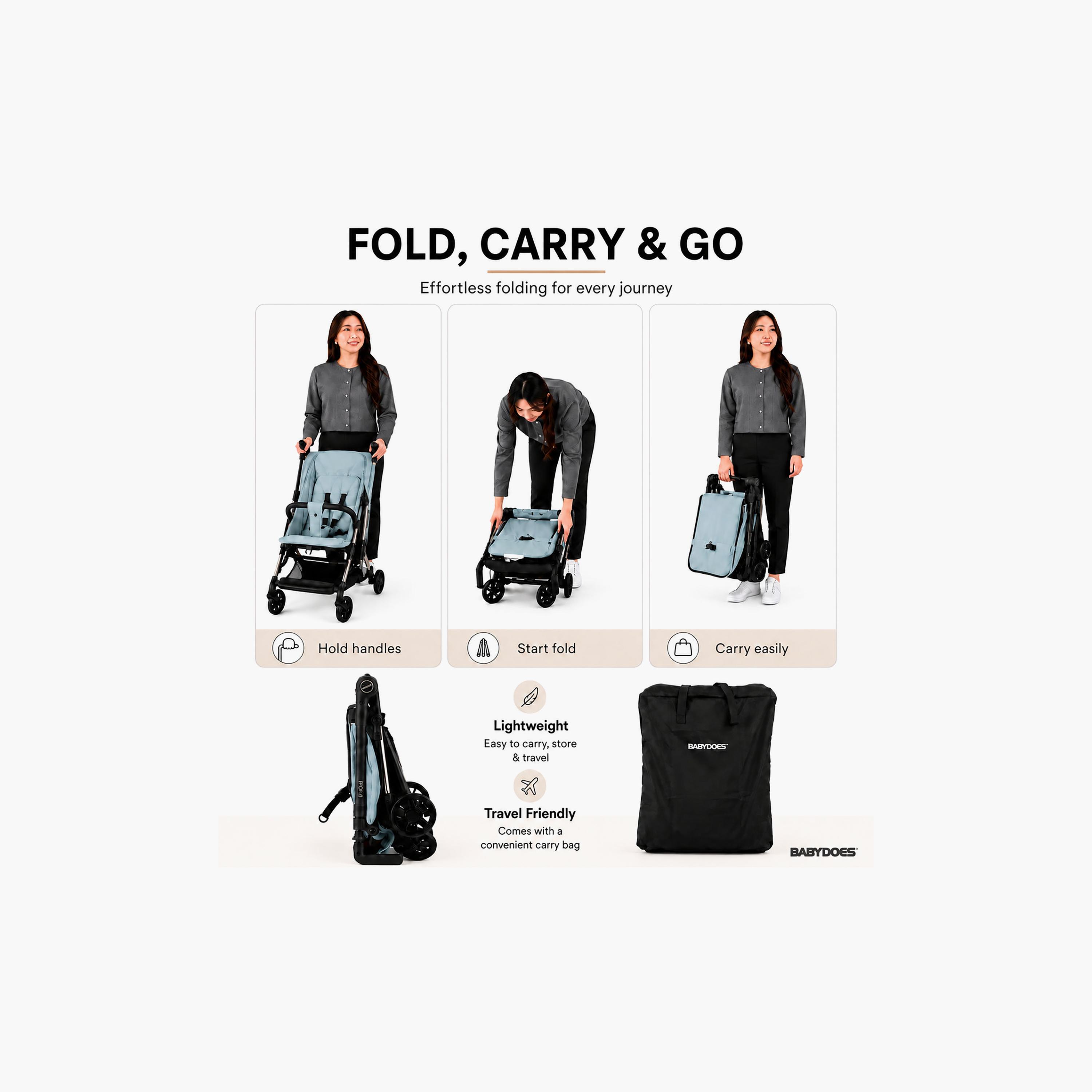 Babydoes I-Fold Ultra-Lightweight Cabin Size Foldable Stroller with Canopy & Adjustable Backrest-baby-gear-strollersandprams-strollers-image-10