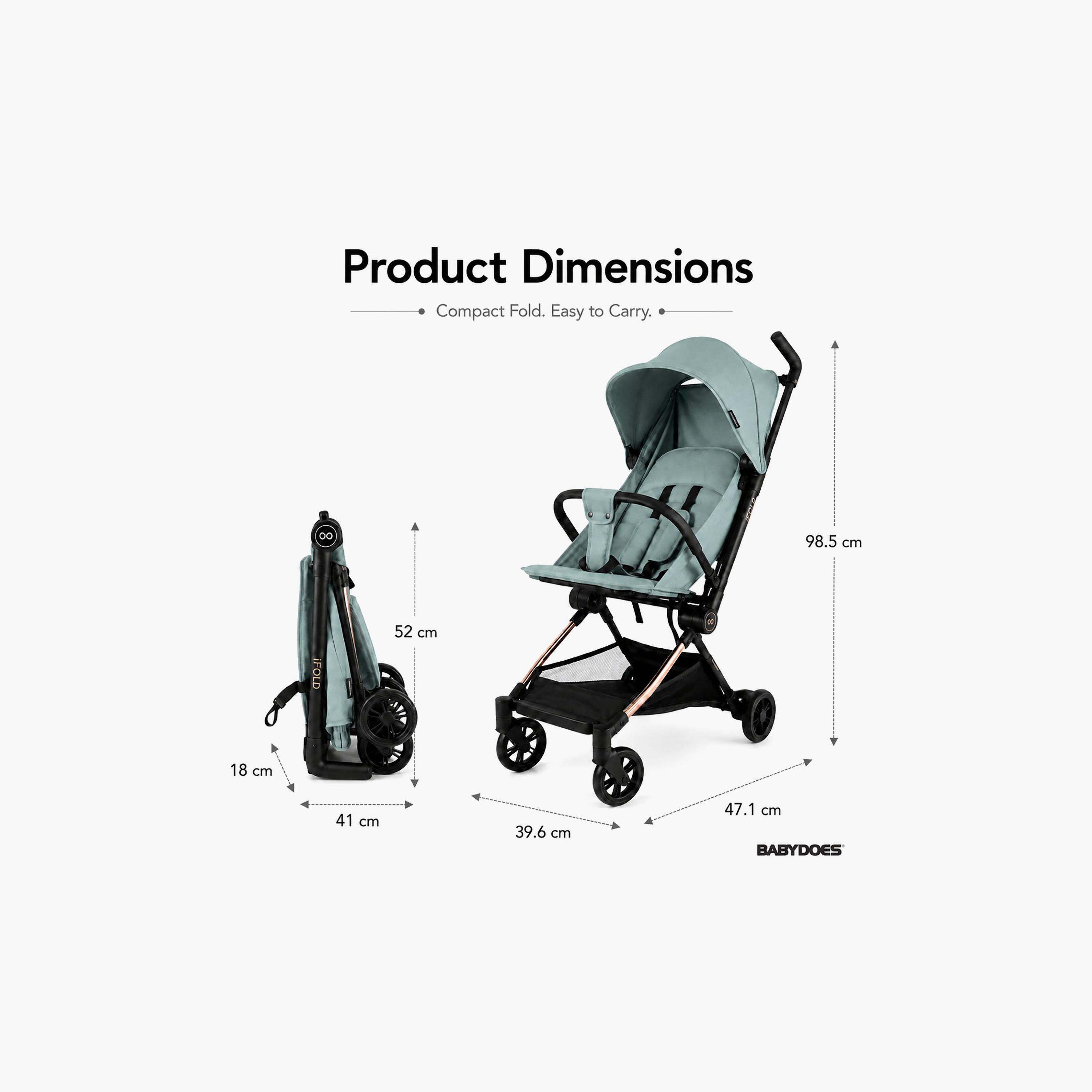 Babydoes I-Fold Ultra-Lightweight Cabin Size Foldable Stroller with Canopy & Adjustable Backrest-baby-gear-strollersandprams-strollers-image-2