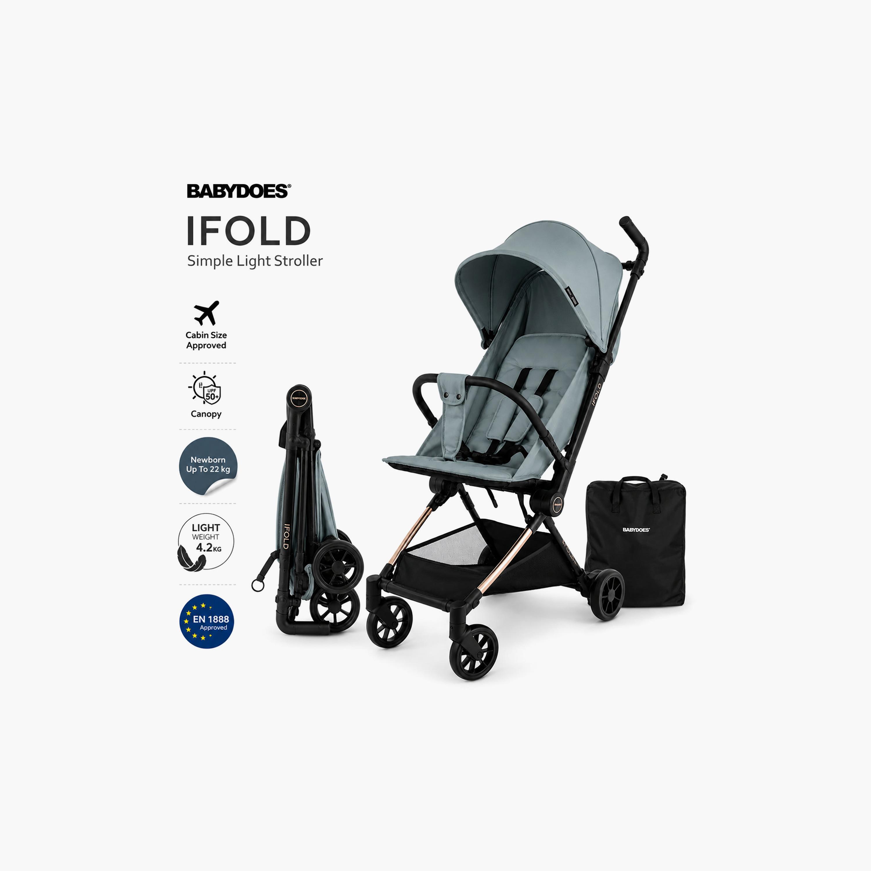 Babydoes I-Fold Ultra-Lightweight Cabin Size Foldable Stroller with Canopy & Adjustable Backrest-baby-gear-strollersandprams-strollers-image-4