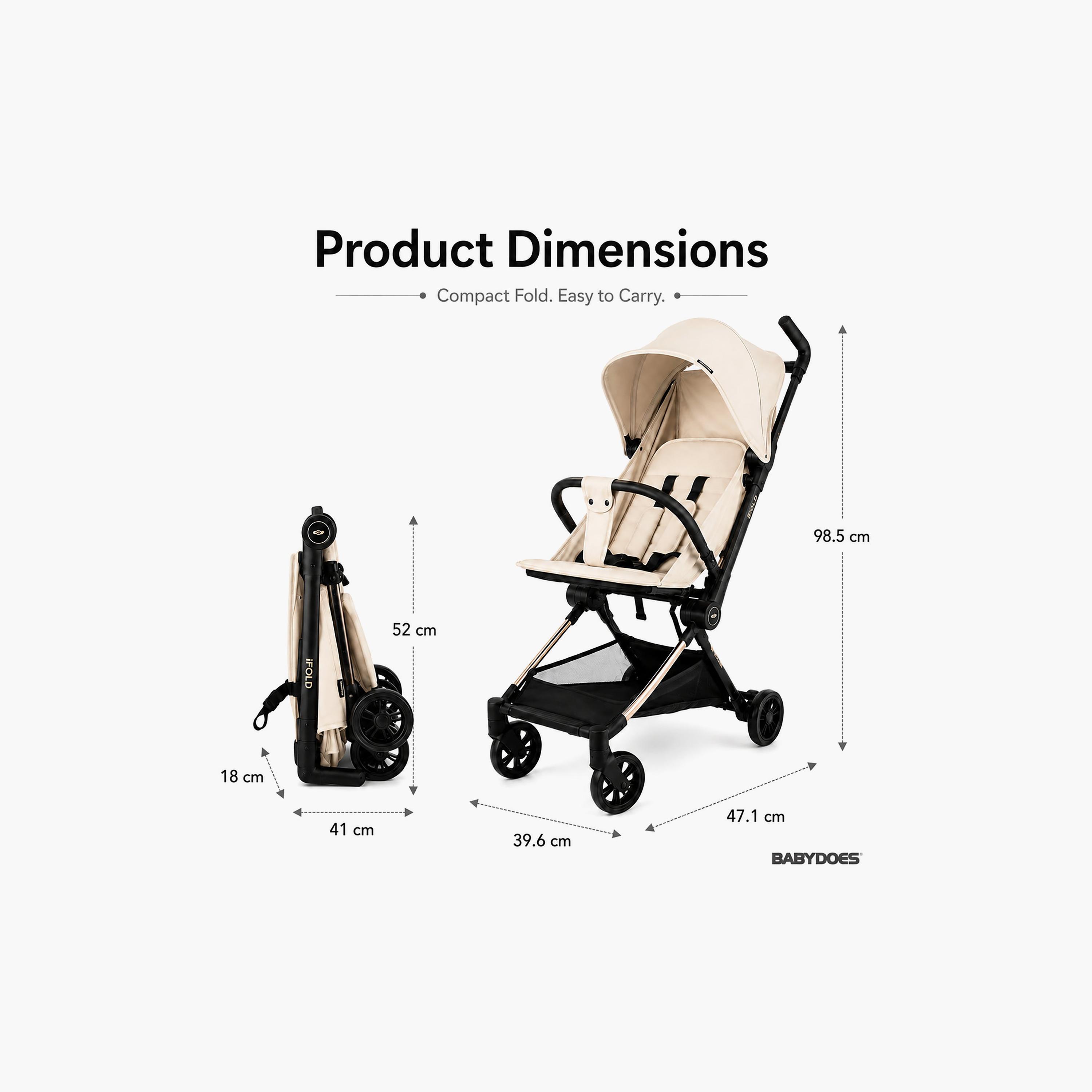 Babydoes I-Fold Ultra-Lightweight Cabin Size Foldable Stroller with Canopy & Adjustable Backrest-baby-gear-strollersandprams-strollers-image-10