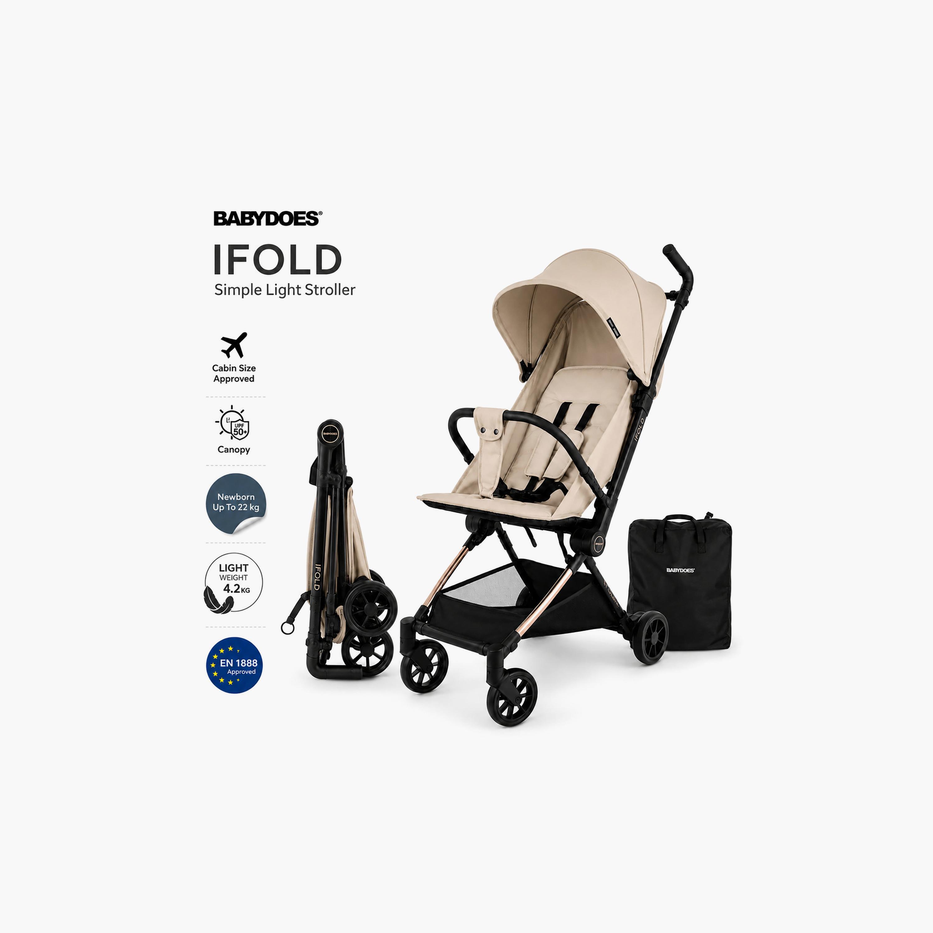 Babydoes I-Fold Ultra-Lightweight Cabin Size Foldable Stroller with Canopy & Adjustable Backrest-baby-gear-strollersandprams-strollers-image-3