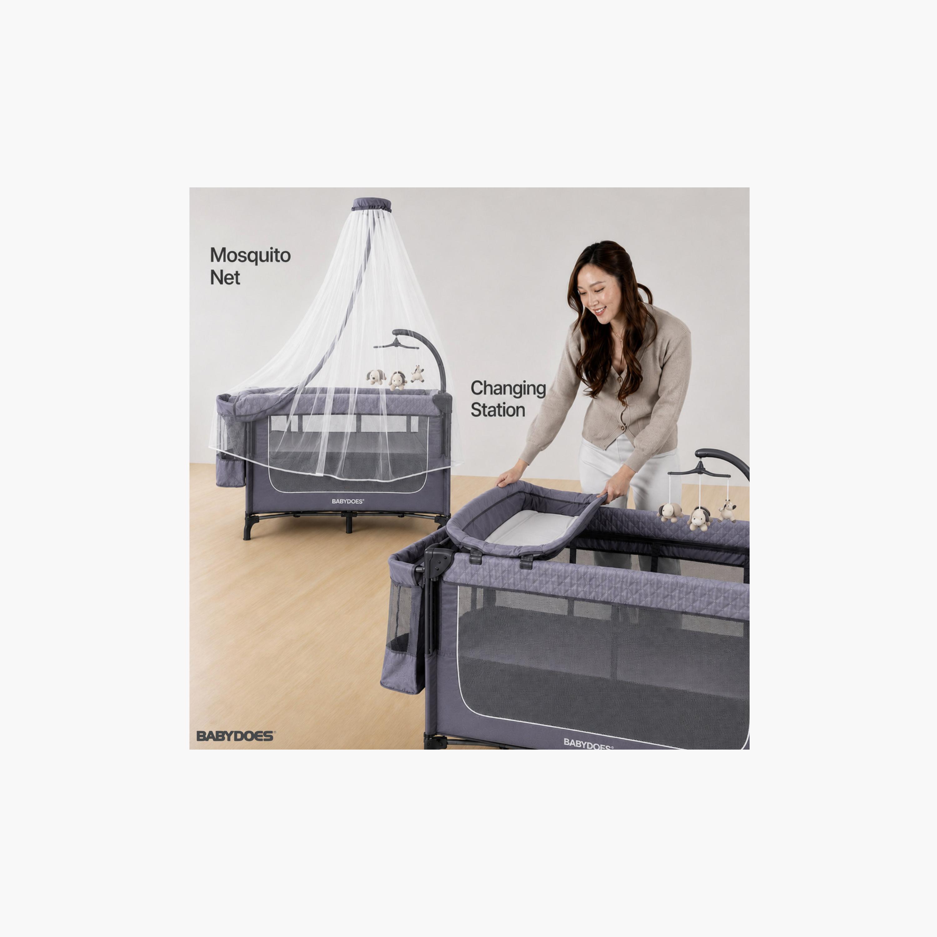 Babydoes 5-In-1 Easyfold Auto Portable Playard & Foldable Travel Bed-baby-infantactivity-playpensandplaymats-image-5
