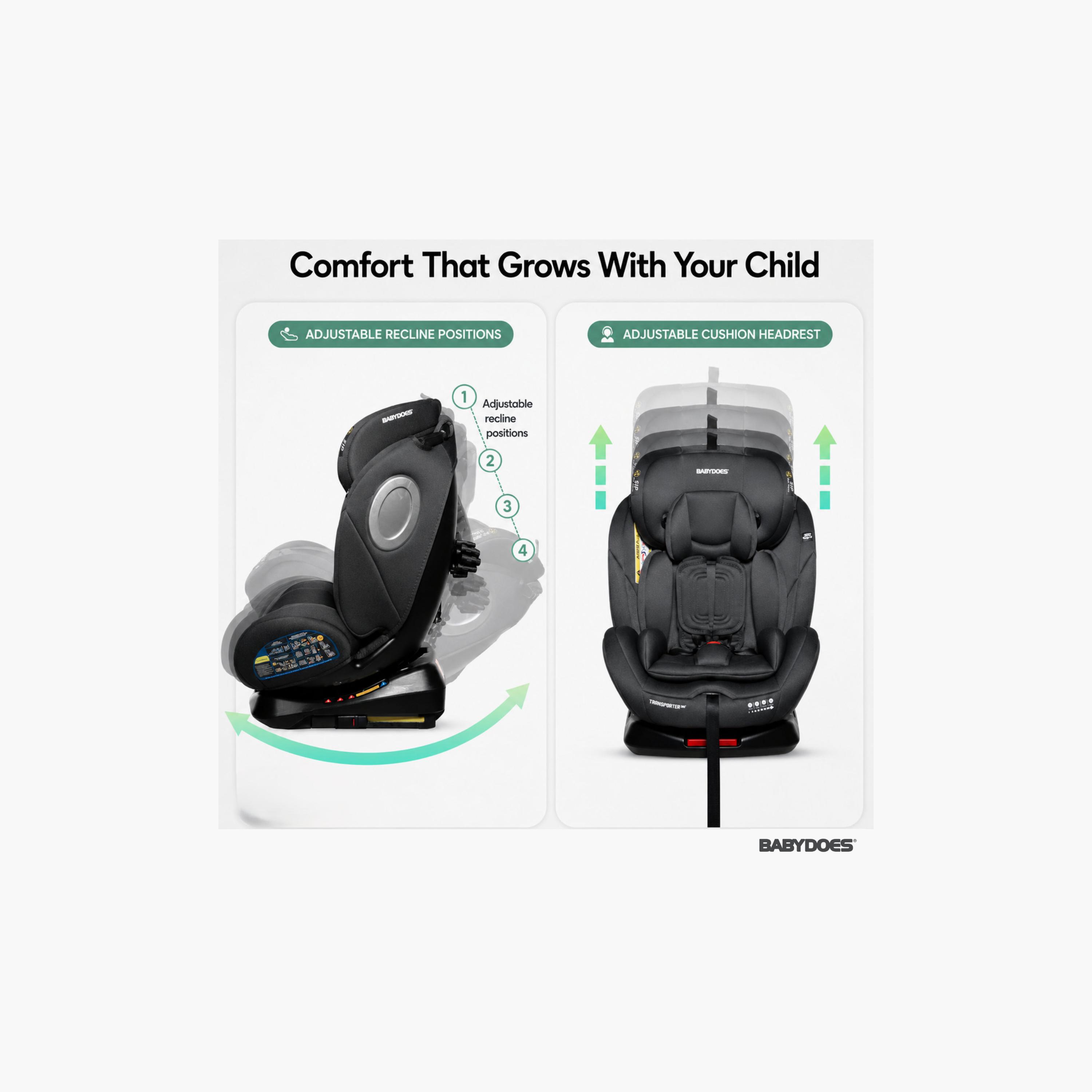 مقعد سيارة للأطفال يدور 360 درجة مع إنذار أمان ذكي بتصميم ترانسبورتر من بيبيدوز-baby-gear-carseats-image-7