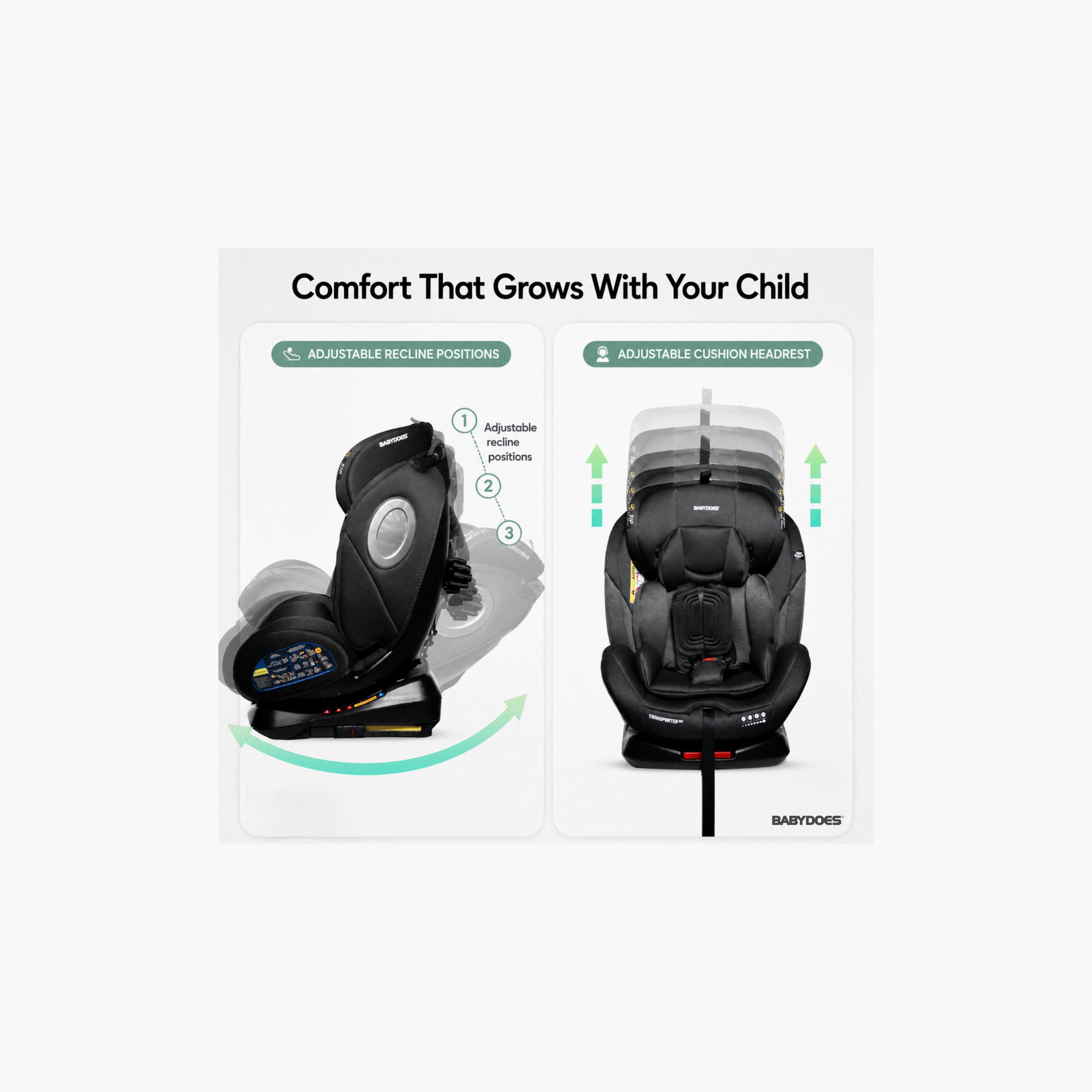 مقعد سيارة للأطفال يدور 360 درجة مع إنذار أمان ذكي بتصميم ترانسبورتر من بيبيدوز-baby-gear-carseats-image-7