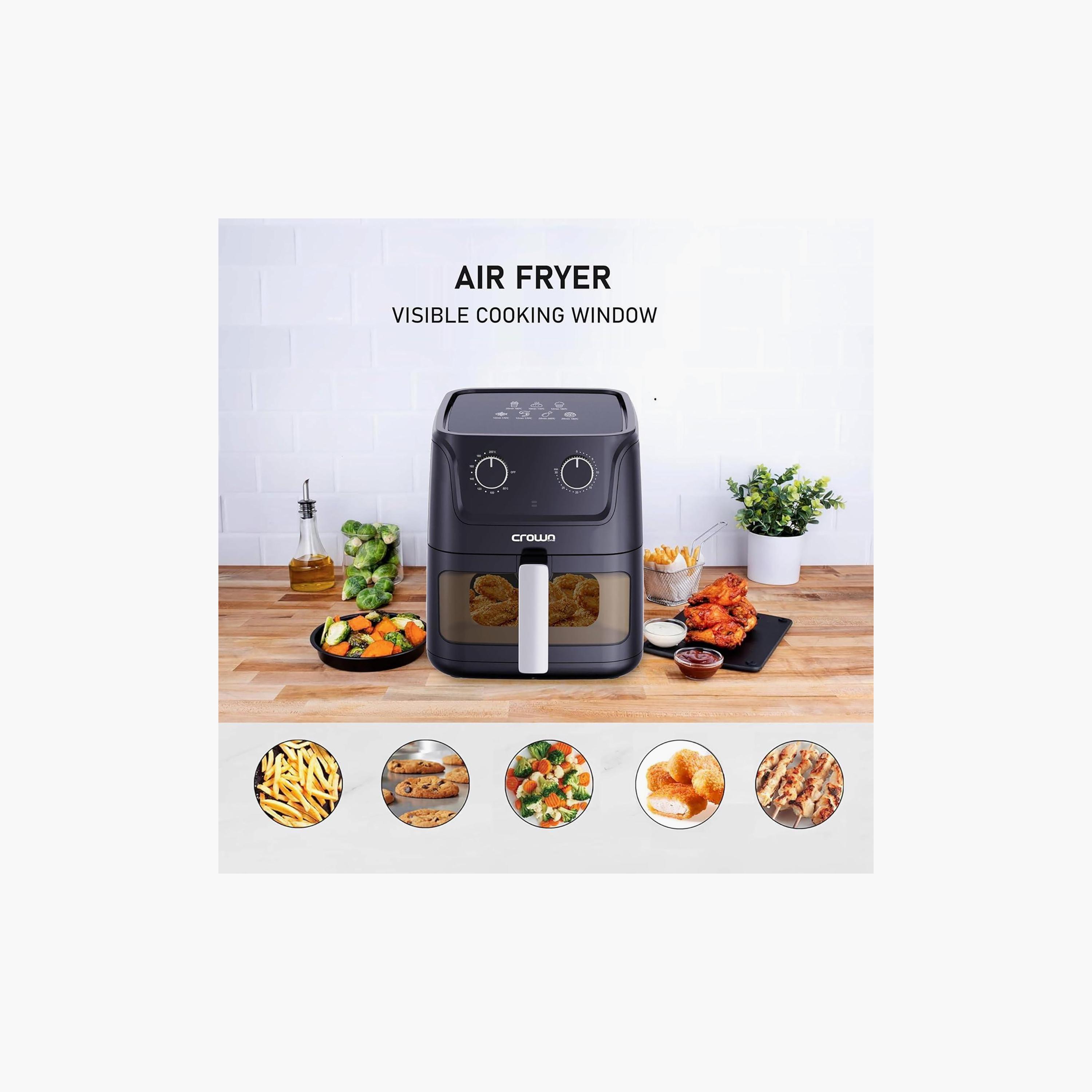 قلاية بدون زيت (أير فراير) مع نافذة طهي مرئية AF-396 من كراون لاين | AF-396-household-appliances-kitchenappliances-airfryers-image-4
