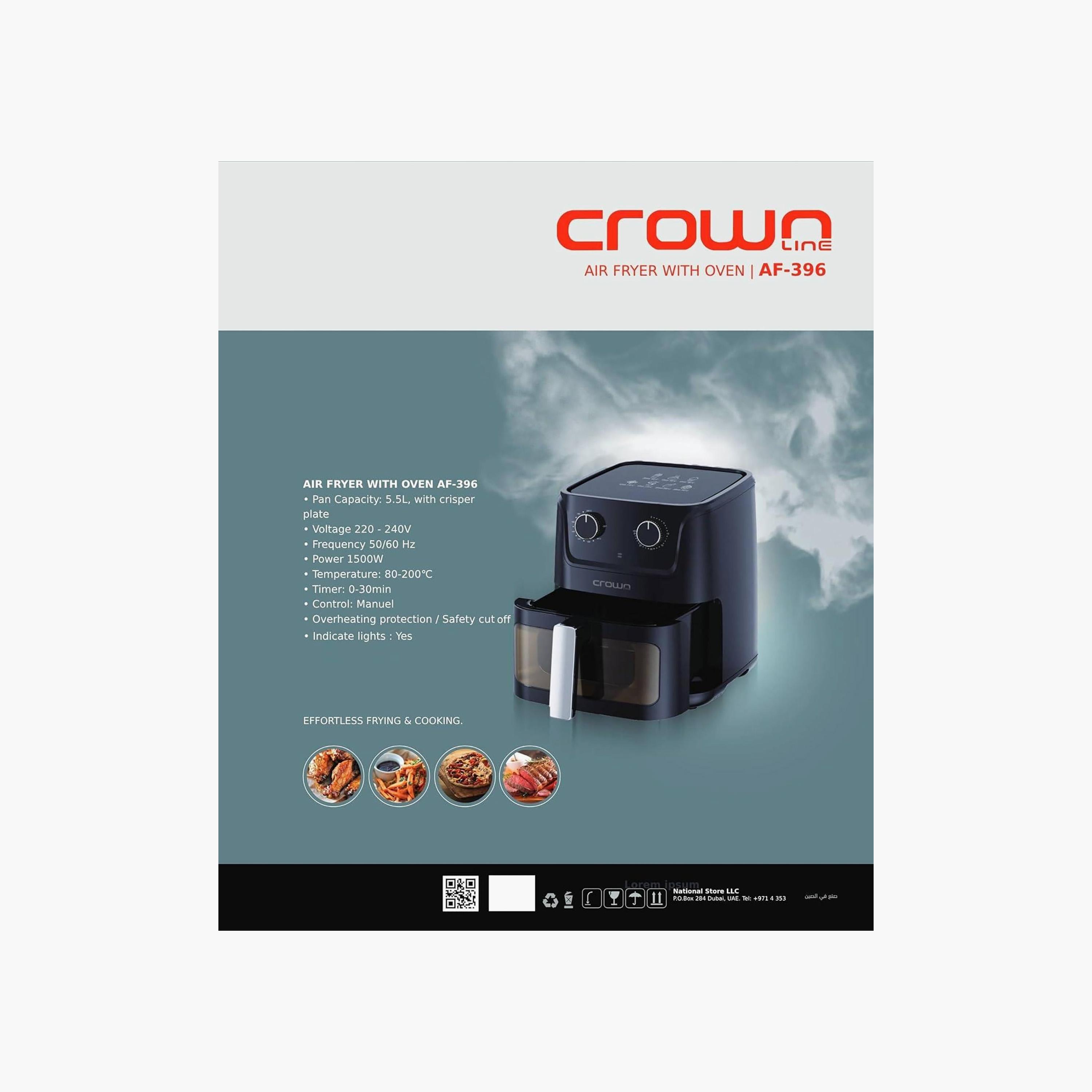 قلاية بدون زيت (أير فراير) مع نافذة طهي مرئية AF-396 من كراون لاين | AF-396-household-appliances-kitchenappliances-airfryers-image-5