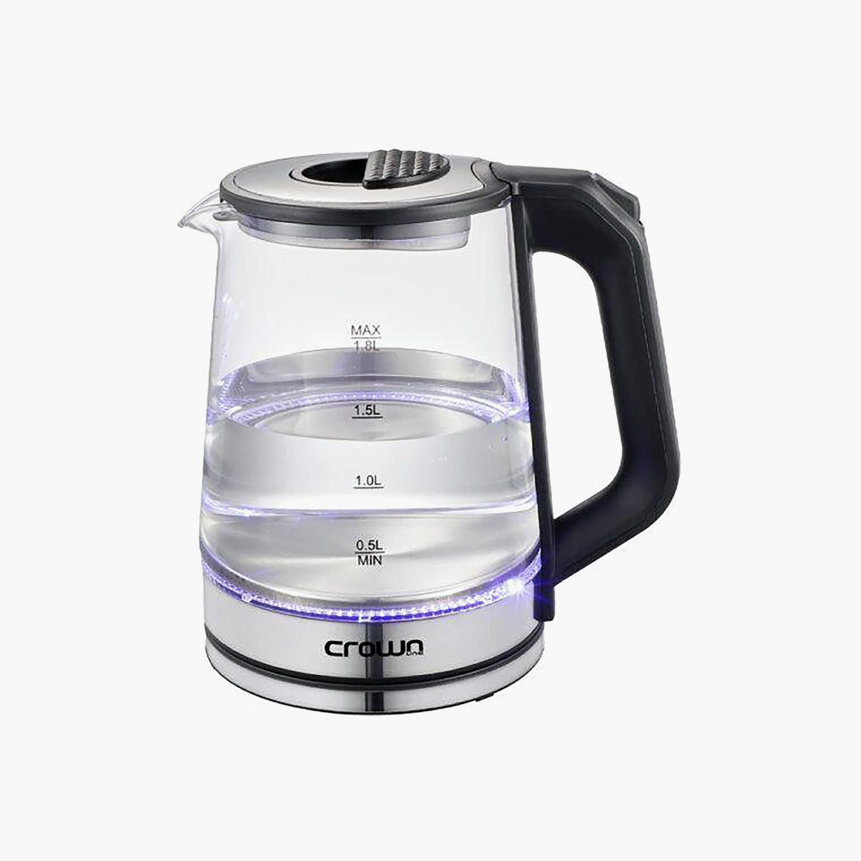 غلاية مياه كهربائية زجاجية بسعة 1.8 لتر من كراون لاين | KT-414-household-appliances-kitchenappliances-electrickettles-image-1