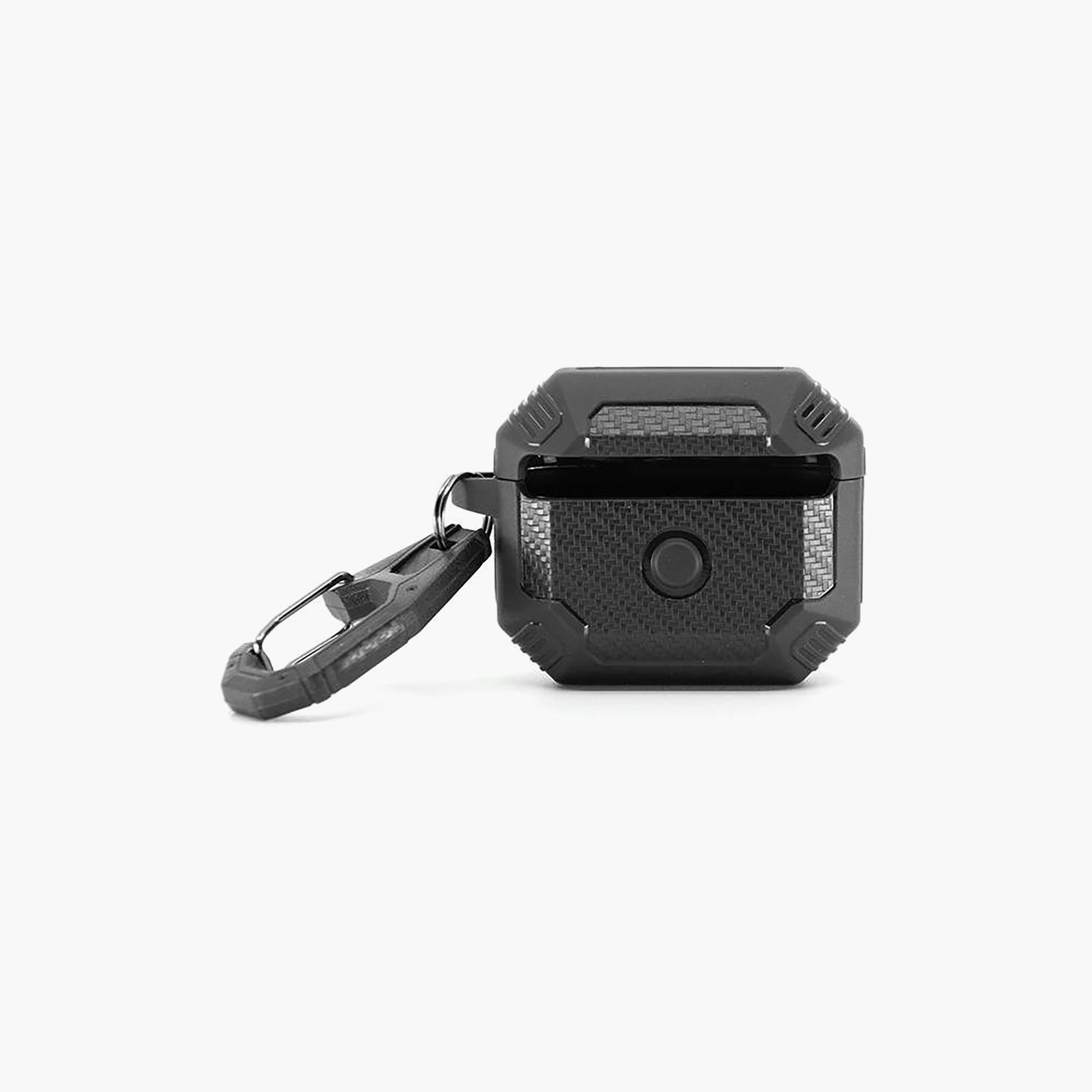 جراب بتصميم ألياف الكربون أسود لسماعات إيربودز برو/برو 2 من كويكس | QAPPCCBK200-electronics-accessories-mobileaccesories-image-2