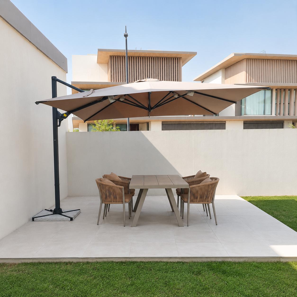 Swin Aluminium Outdoor Umbrella with Rotating Canopy - 300x300 cm