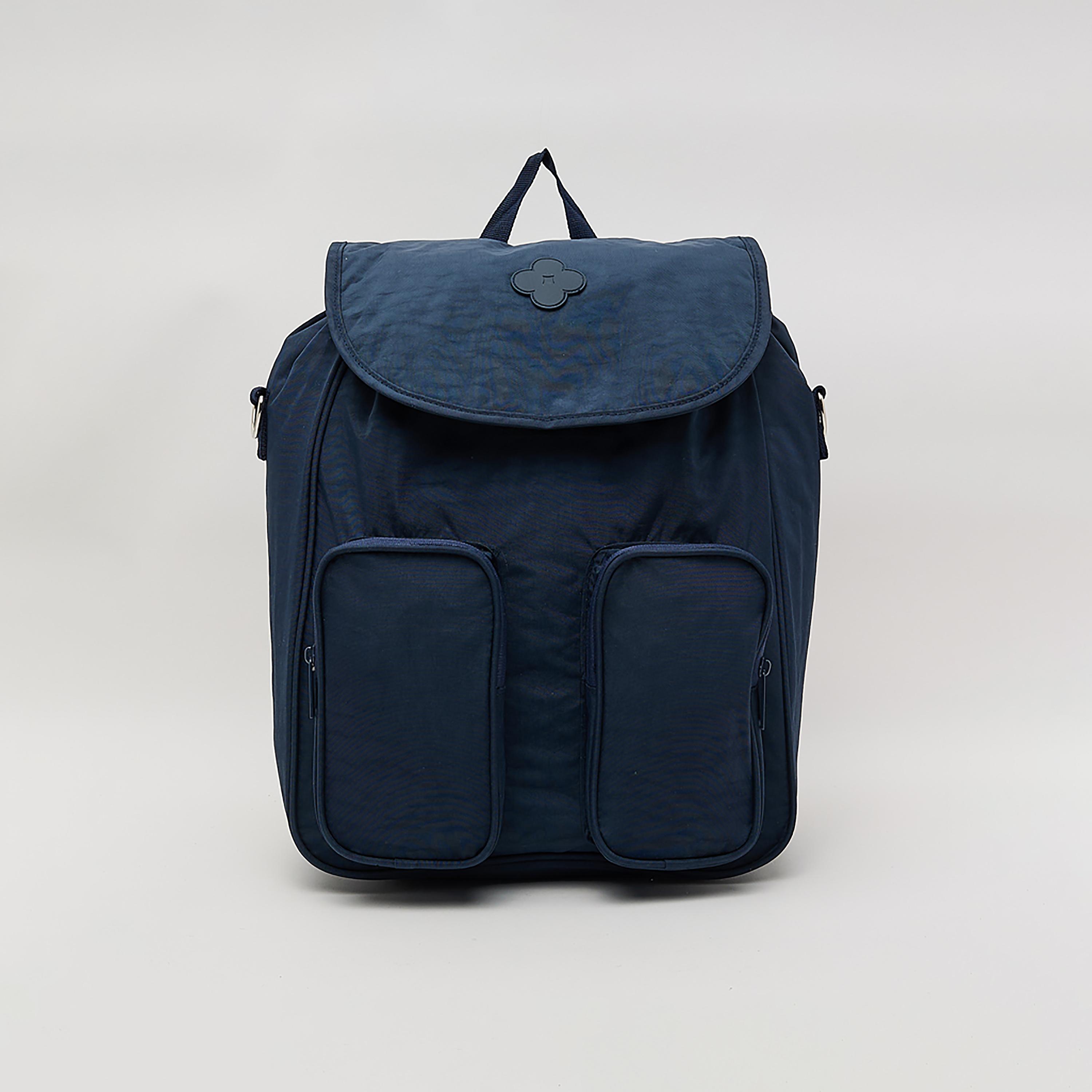 KOTON حقيبة ظهر سادة بمقبض علوي مع إغلاق بغطاء وجيوب كتف قابلة للتعديل | 44 × 29 × 15 سم-school-bagsandbackpacks-backpacks-image-2