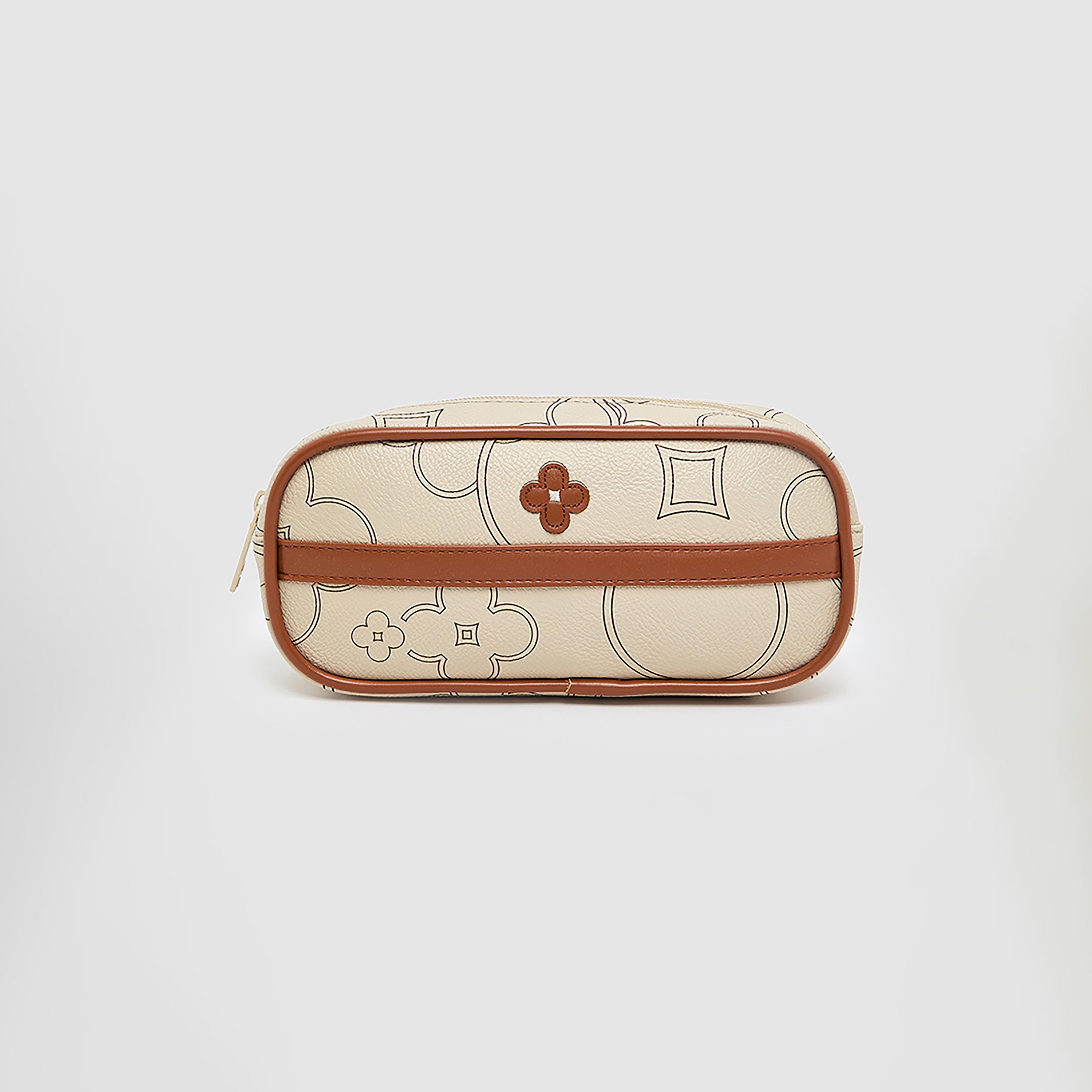 KOTON Monogram Pencil Pouch with Zip Closure | 21 x 6.5 x 6.5 CM-school-stationery-pencilcases-image-1