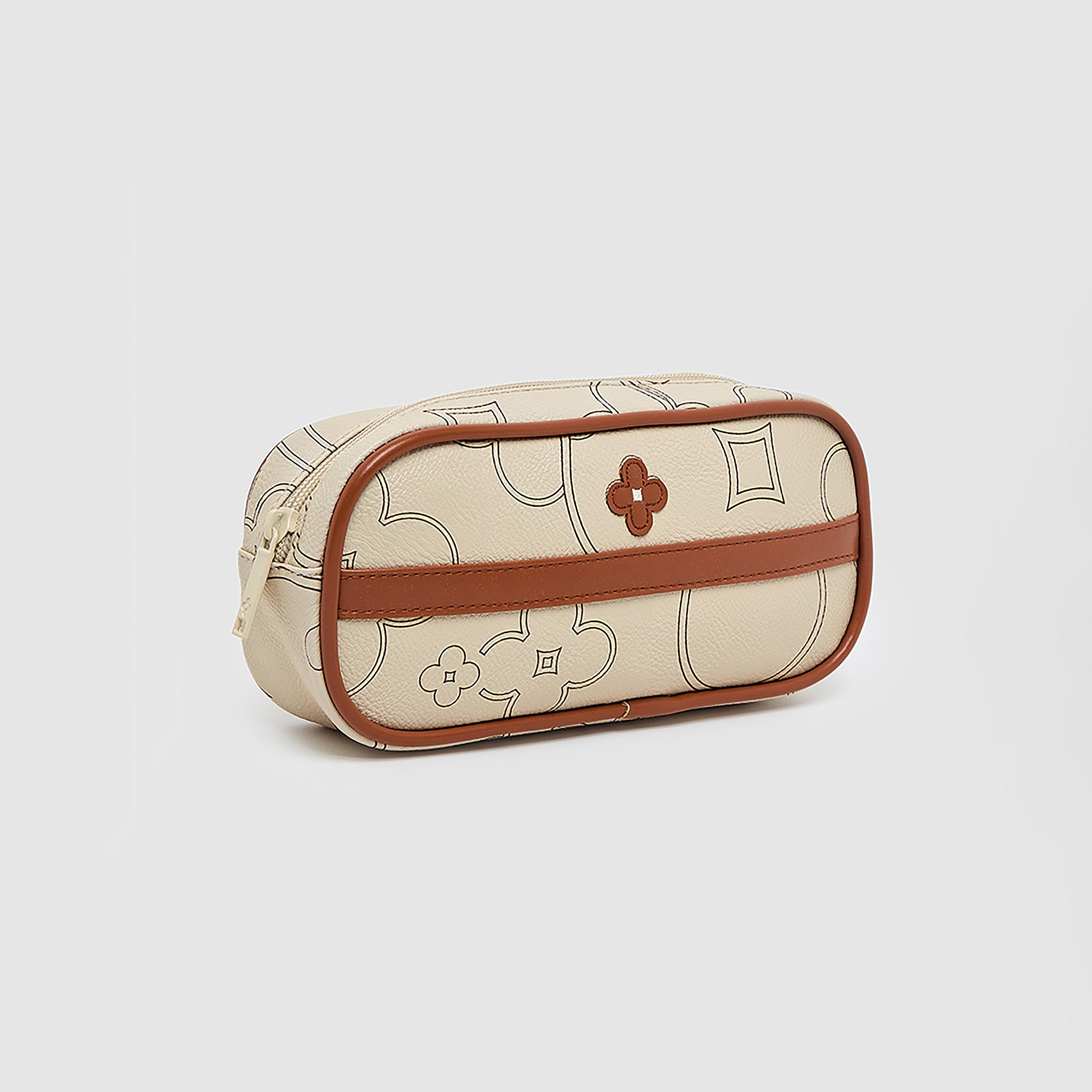KOTON Monogram Pencil Pouch with Zip Closure | 21 x 6.5 x 6.5 CM-school-stationery-pencilcases-image-2
