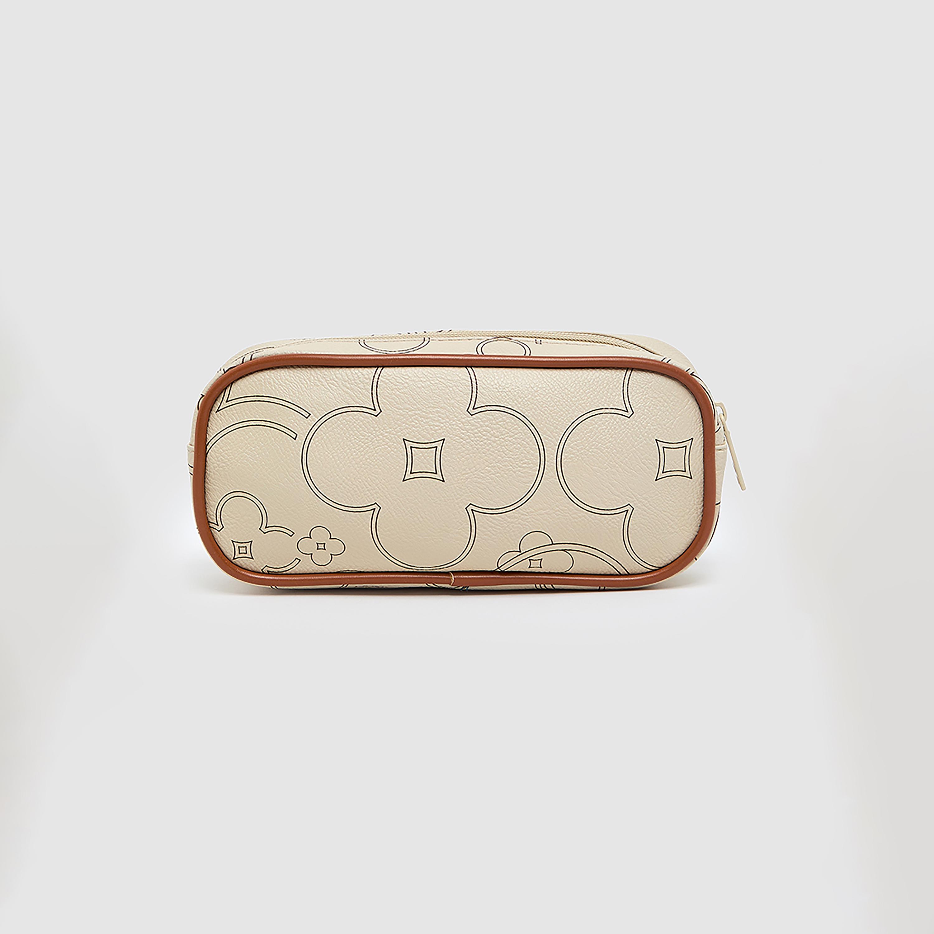KOTON Monogram Pencil Pouch with Zip Closure | 21 x 6.5 x 6.5 CM-school-stationery-pencilcases-image-3