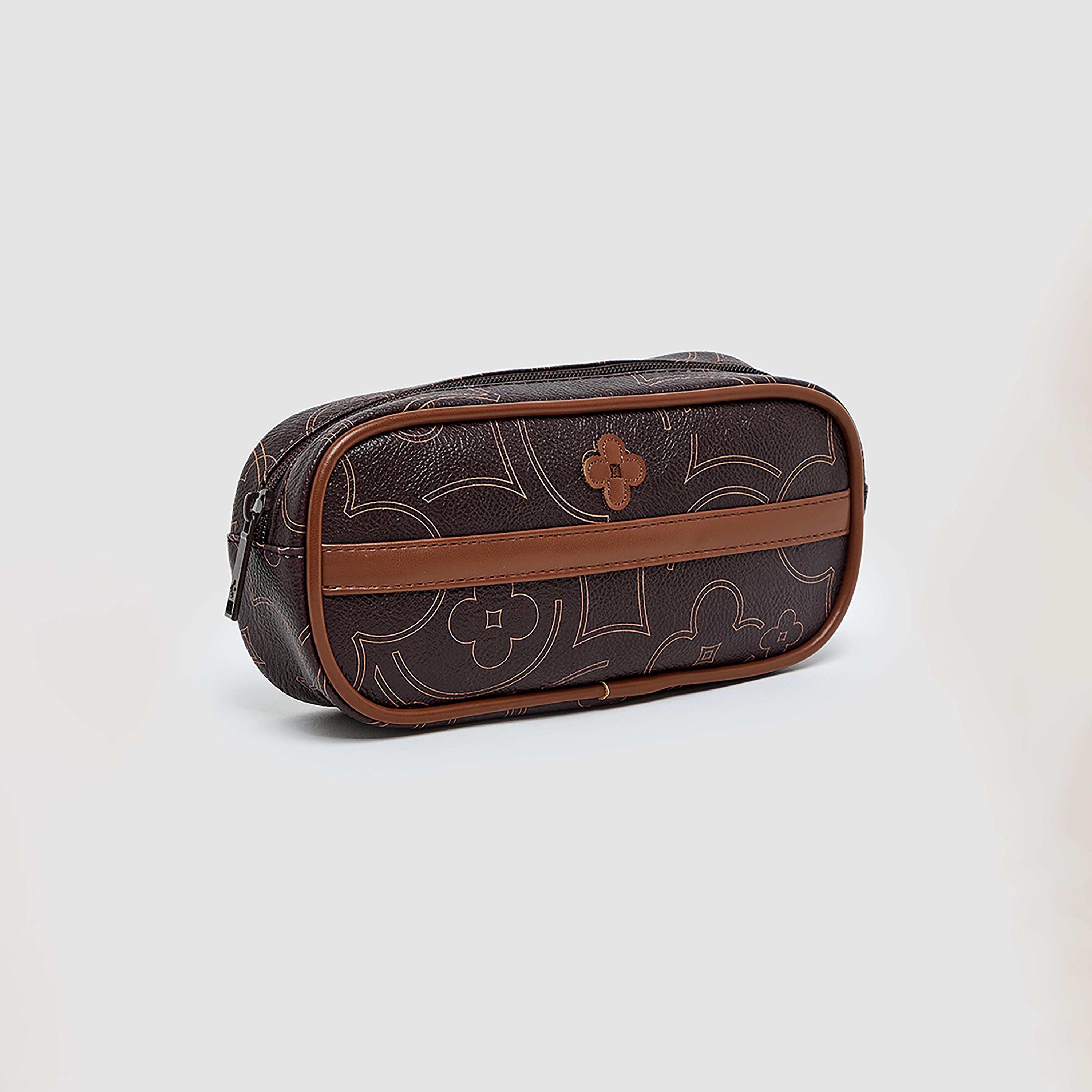 KOTON Monogram Pencil Pouch with Zip Closure | 21 x 6.5 x 6.5 CM-school-stationery-pencilcases-image-2