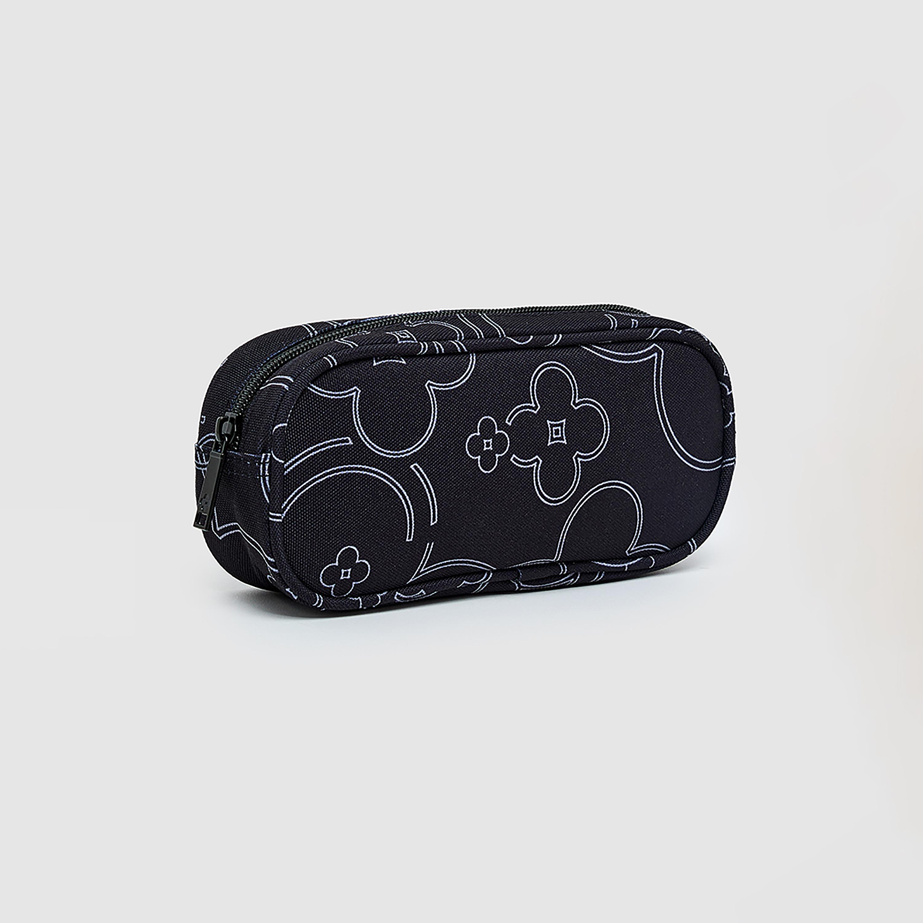 KOTON مقلمة بنقشة مونوغرام بسحاب للإغلاق | 21 × 6.5 × 6.5 سم-school-stationery-pencilcases-image-2