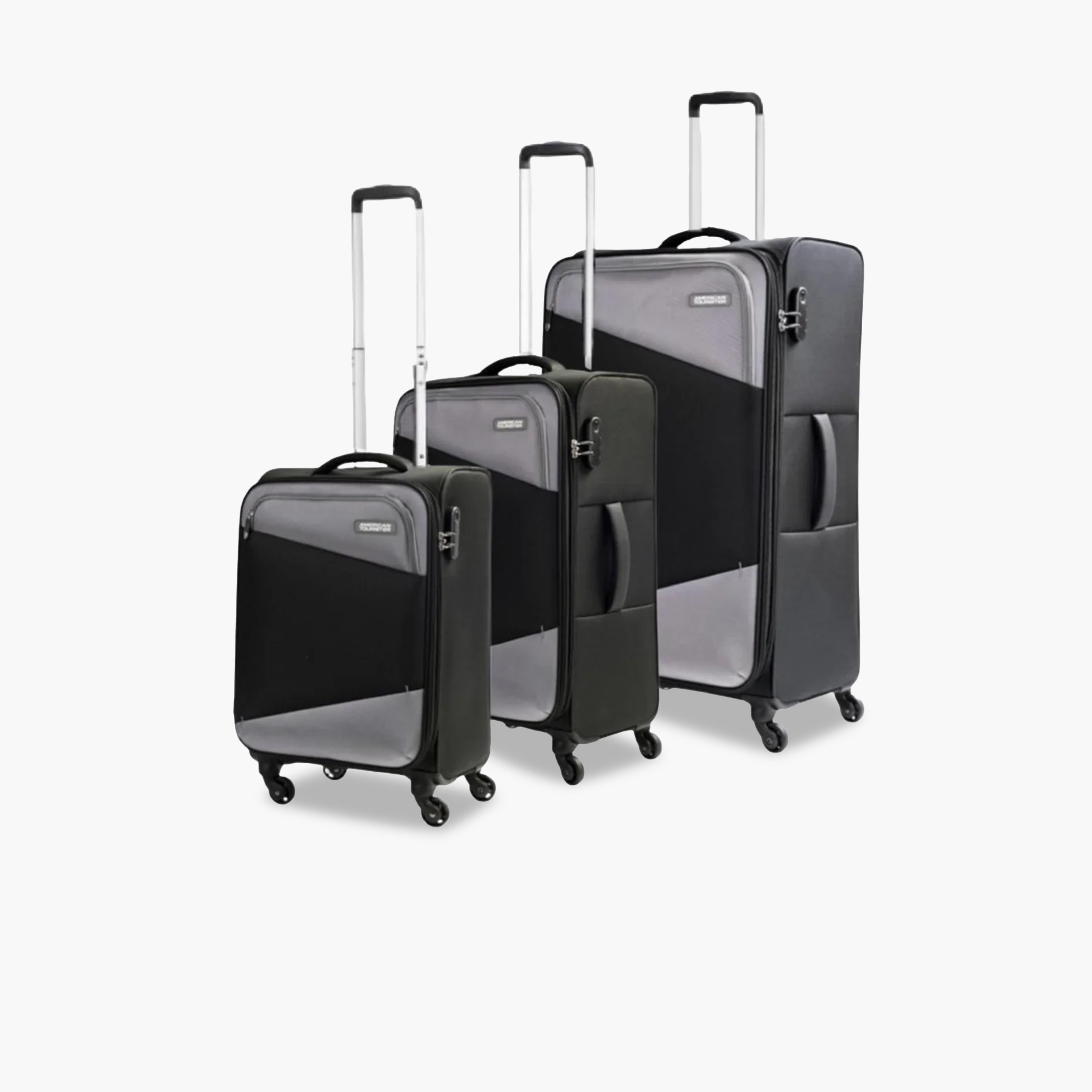 American Tourister Mystic Set of 3 Polyester Soft-Sided 4-Wheeler Spinner Trolley Bag with Combination Lock-travel-luggagesandbags-luggage-image-1
