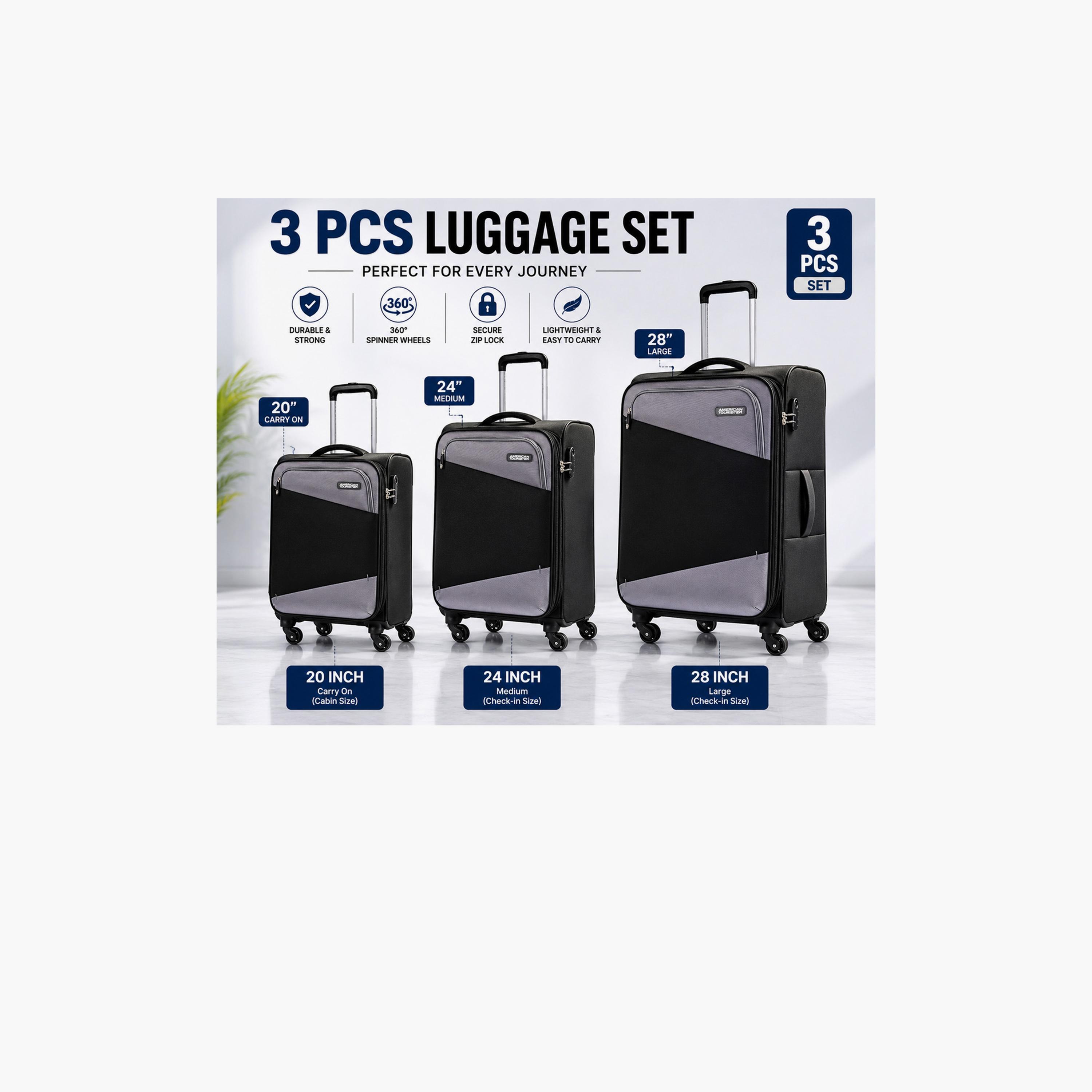 American Tourister Mystic Set of 3 Polyester Soft-Sided 4-Wheeler Spinner Trolley Bag with Combination Lock-travel-luggagesandbags-luggage-image-9