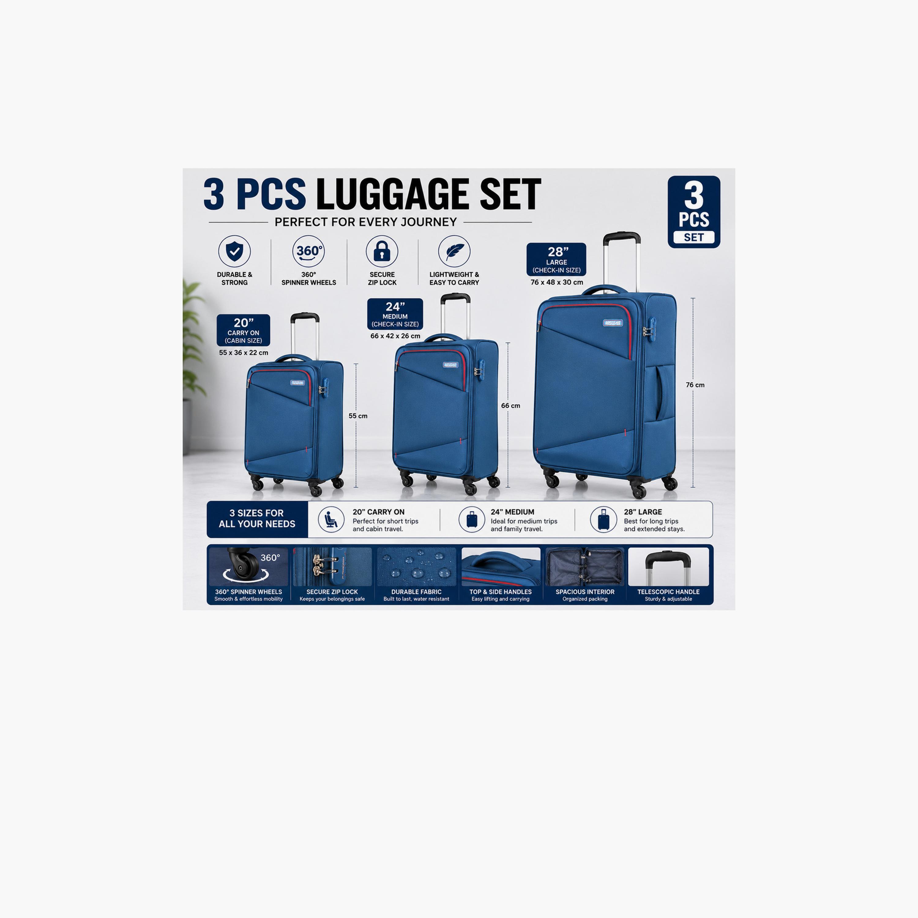 American Tourister Mystic Set of 3 Polyester Soft-Sided 4-Wheeler Spinner Trolley Bag with Combination Lock-travel-luggagesandbags-luggage-image-10