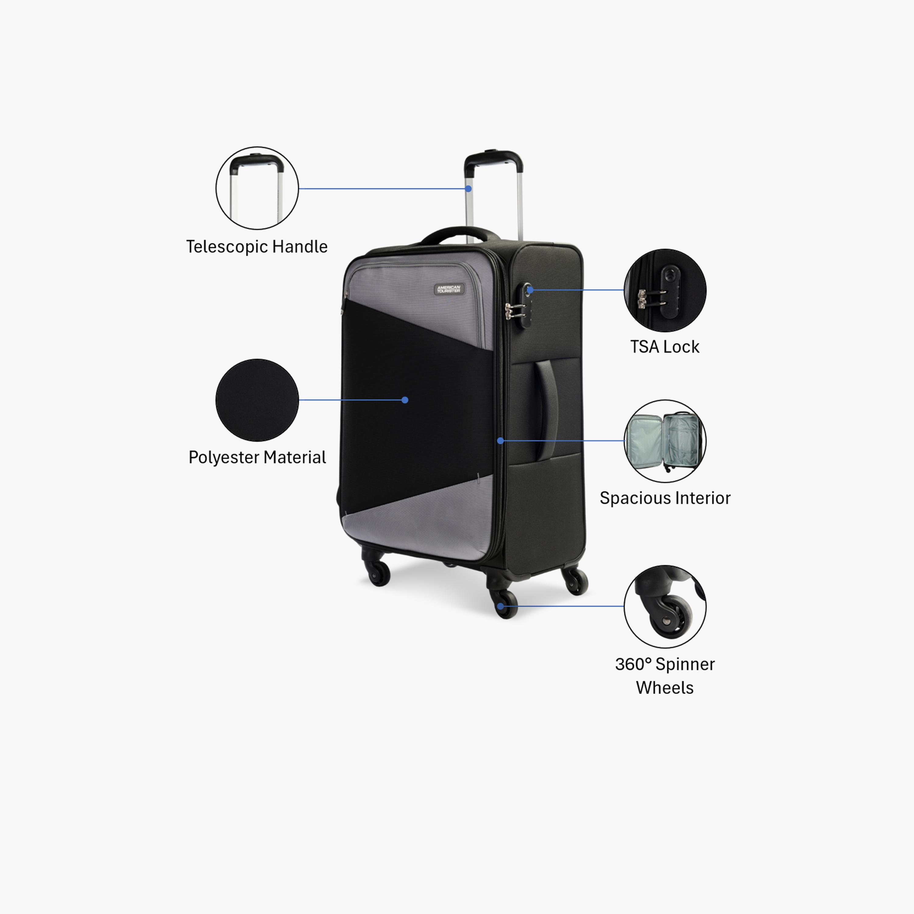 American Tourister Mystic 66 CM Medium Check-In Polyester Soft-Sided 4-Wheeler Spinner Trolley Bag with Combination Lock-travel-luggagesandbags-luggage-image-3