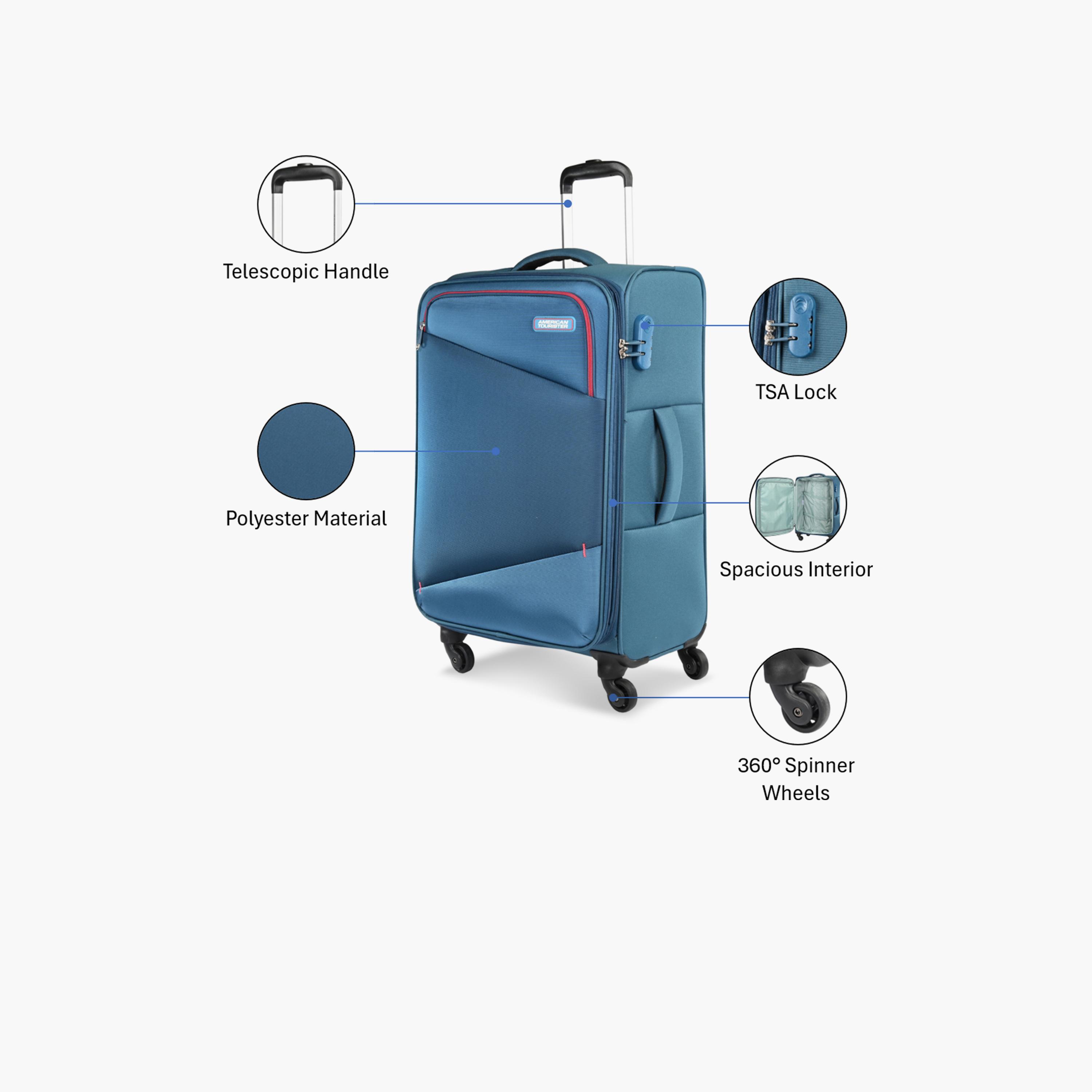 American Tourister Mystic 66 CM Medium Check-In Polyester Soft-Sided 4-Wheeler Spinner Trolley Bag with Combination Lock-travel-luggagesandbags-luggage-image-3