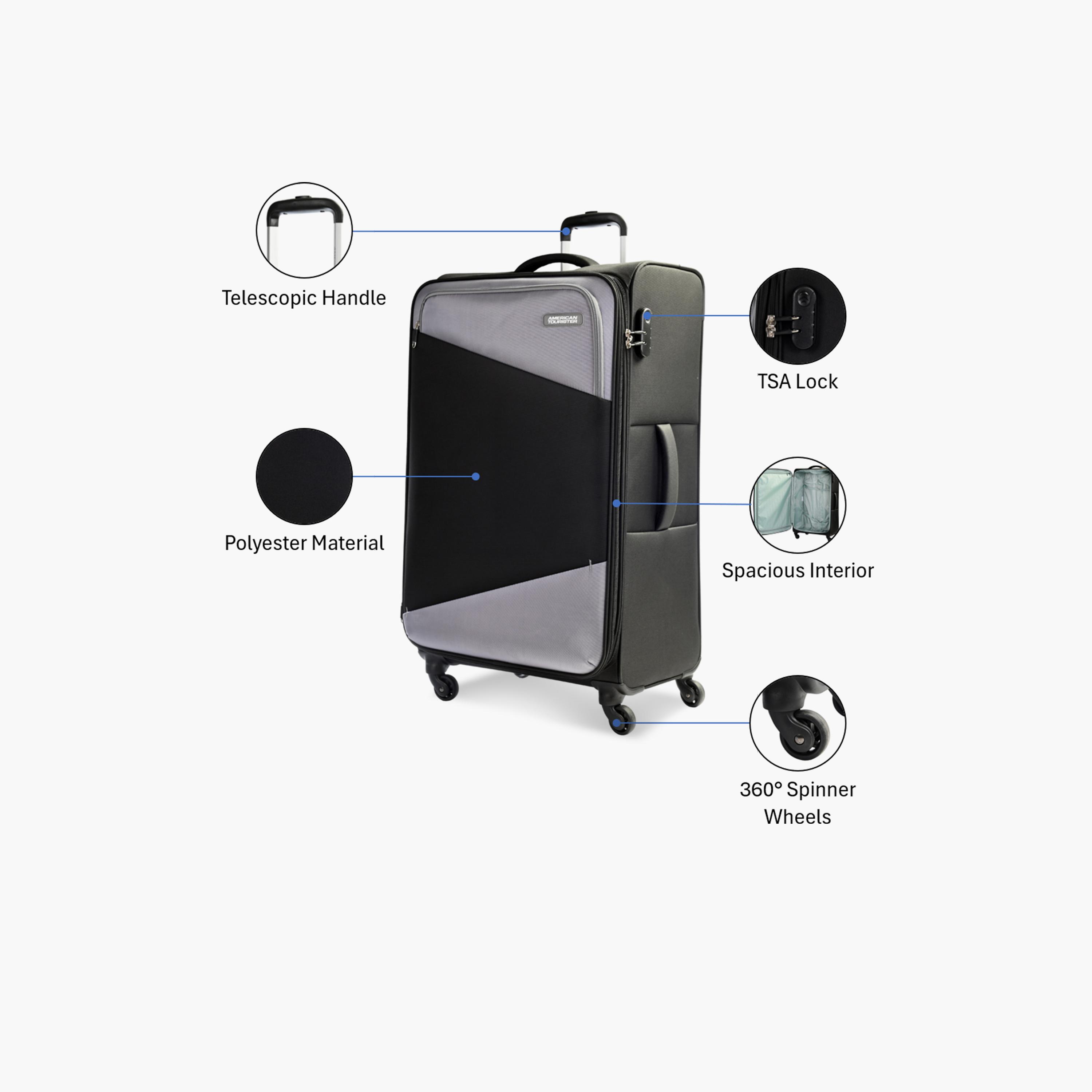 American Tourister Mystic 76 CM Large Check-In Polyester Soft-Sided 4-Wheeler Spinner Trolley Bag with Combination Lock-travel-luggagesandbags-luggage-image-3