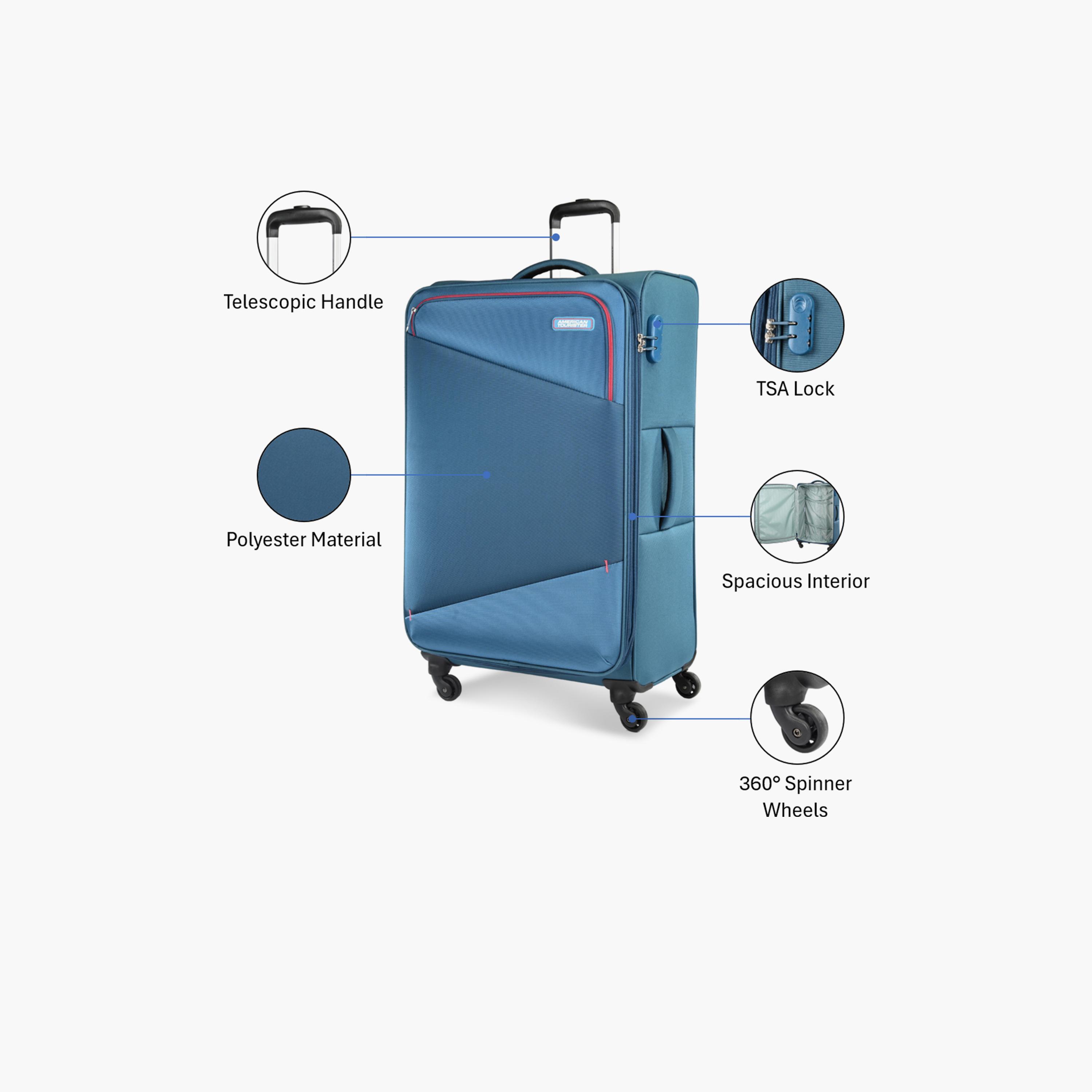 American Tourister Mystic 76 CM Large Check-In Polyester Soft-Sided 4-Wheeler Spinner Trolley Bag with Combination Lock-travel-luggagesandbags-luggage-image-3