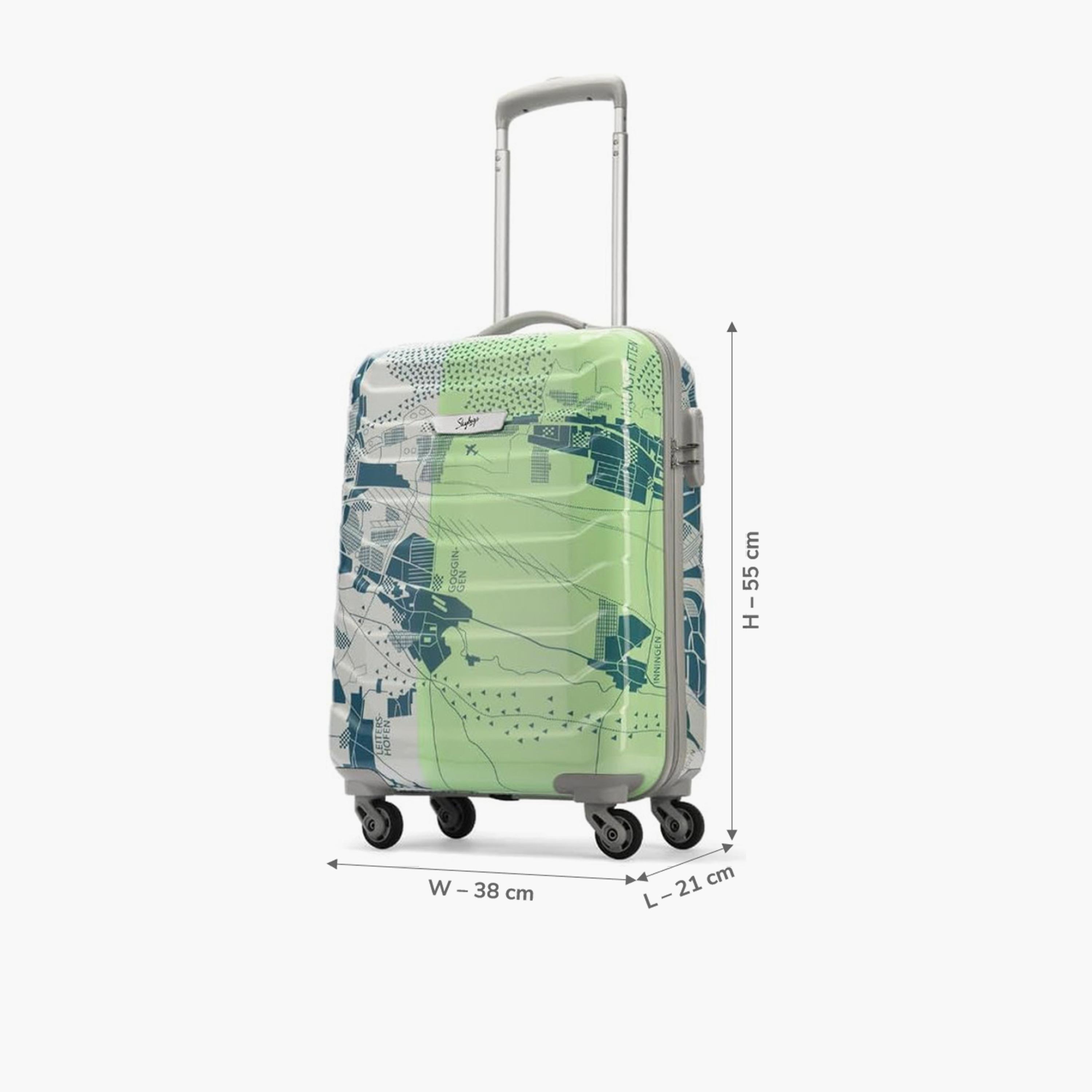 Skybags TROOPER 55 CM Small Cabin Polycarbonate with ABS Hard-Sided 4-Wheeler Spinner Trolley Bag with Combination Lock-travel-luggagesandbags-luggage-image-2