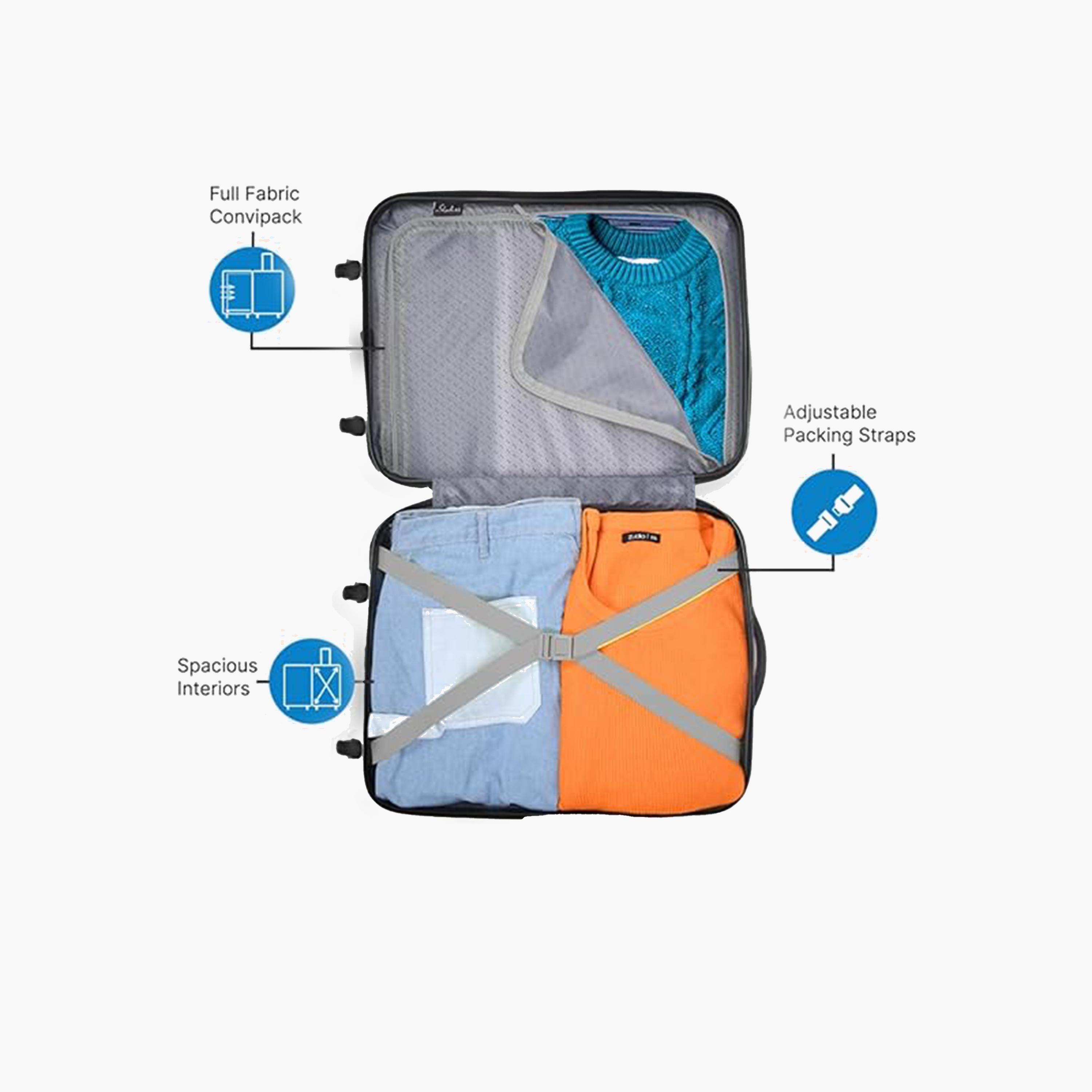 Skybags TROOPER 55 CM Small Cabin Polycarbonate with ABS Hard-Sided 4-Wheeler Spinner Trolley Bag with Combination Lock-travel-luggagesandbags-luggage-image-4
