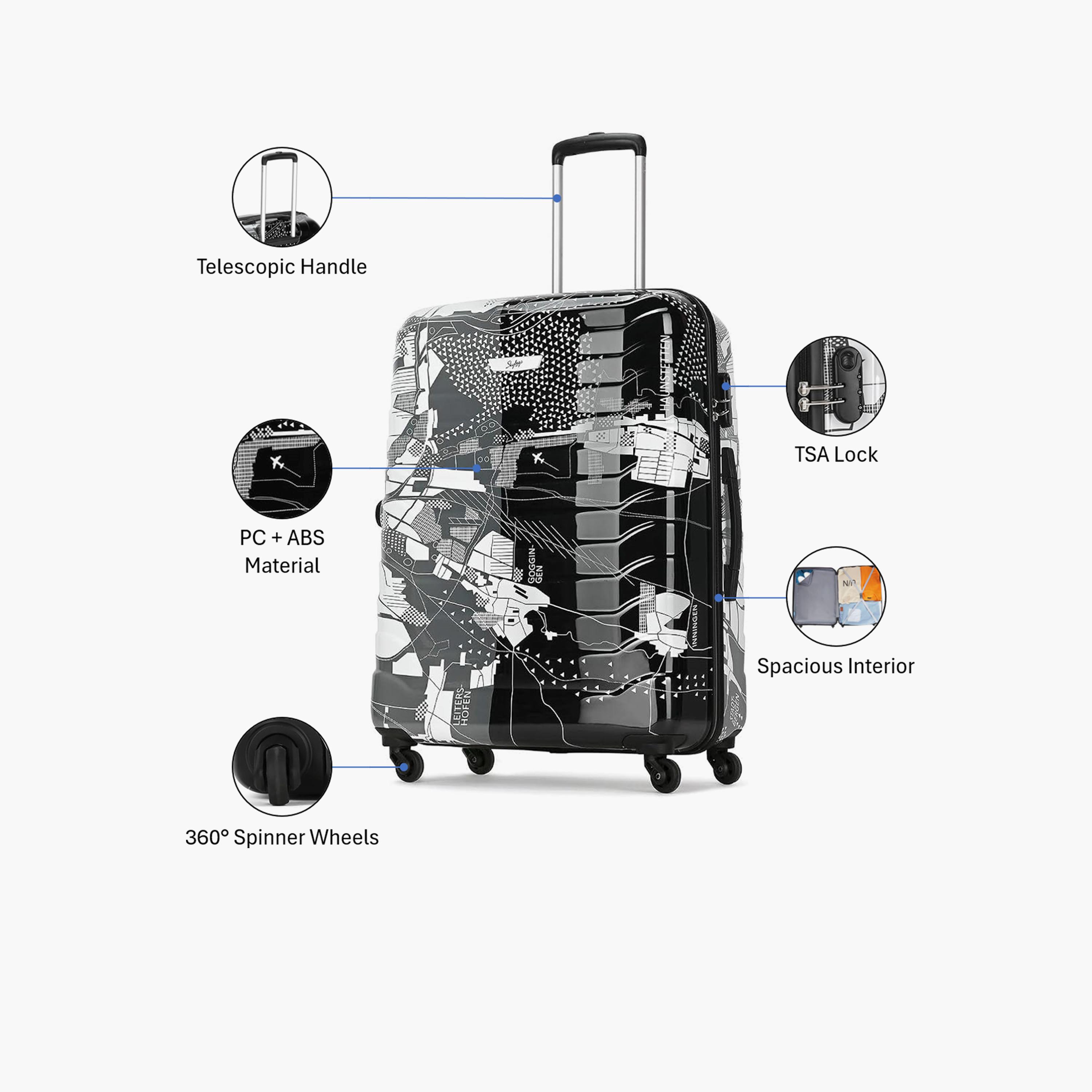 Skybags TROOPER 75 CM Large Check-In Polycarbonate with ABS Hard-Sided 4-Wheeler Spinner Trolley Bag with Combination Lock-travel-luggagesandbags-luggage-image-3