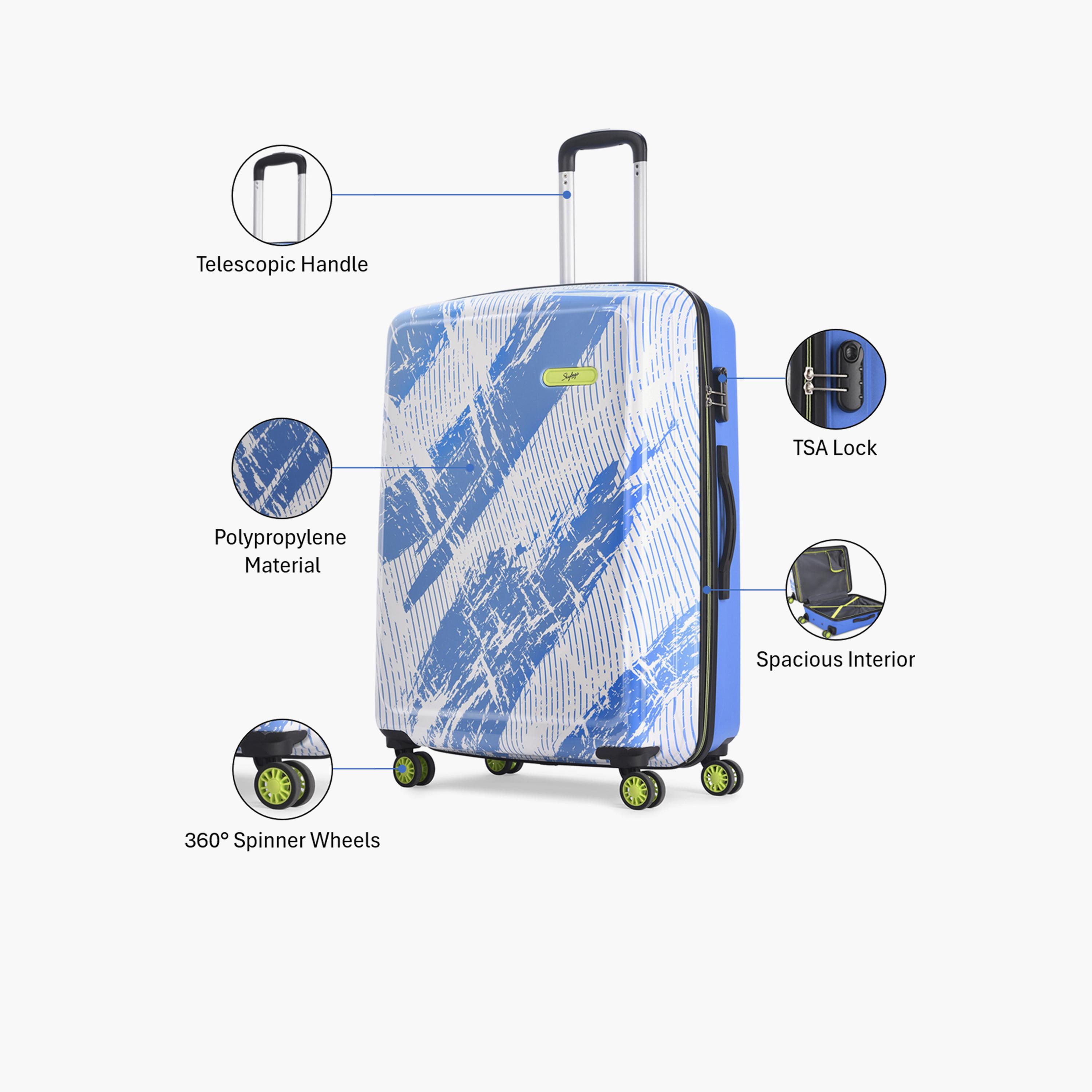Skybags STROKE NEO 75 CM Large Check-In Polypropylene Hard-Sided 4-Wheeler Spinner Trolley Bag with Combination Lock-travel-luggagesandbags-luggage-image-3